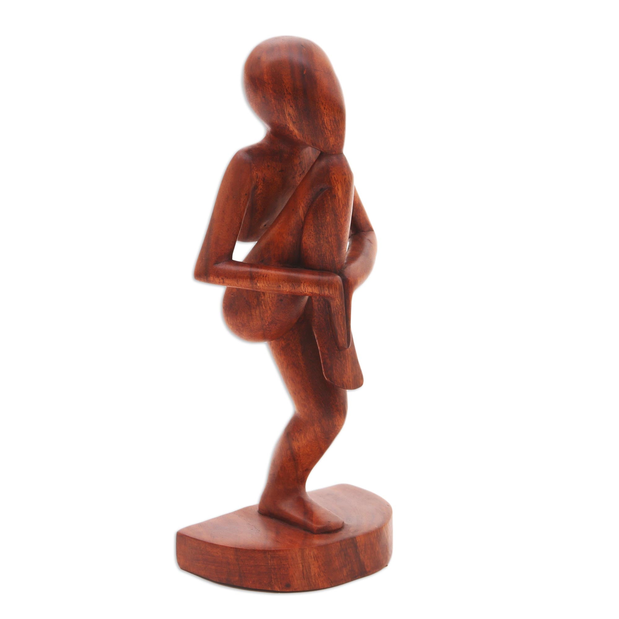 Premium Single Prop Yoga Meditation Sculpture - Handcrafted Suar Wood Art