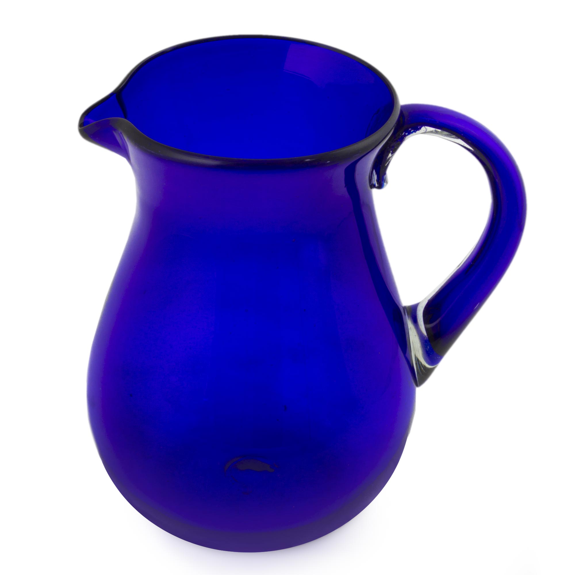 Premium Handcrafted Cobalt Blue Recycled Glass Pitcher - Ultimate Elegance for Your Table