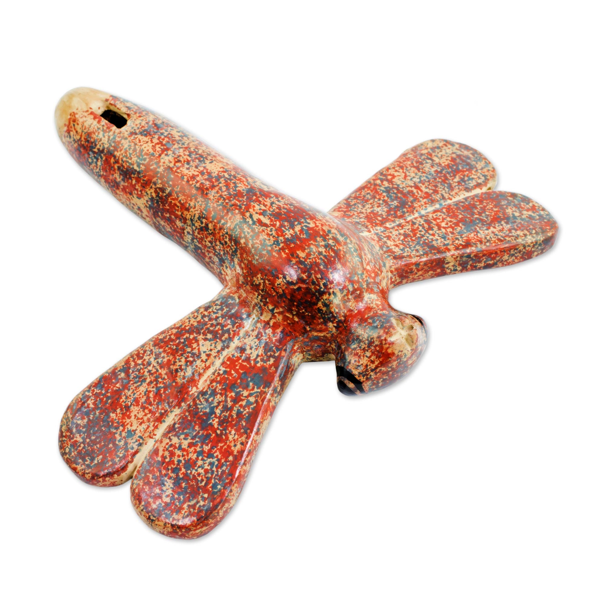 Premium Melodic Dragonfly Ceramic Ocarina Flute - Handcrafted Artisan Instrument from Nicaragua