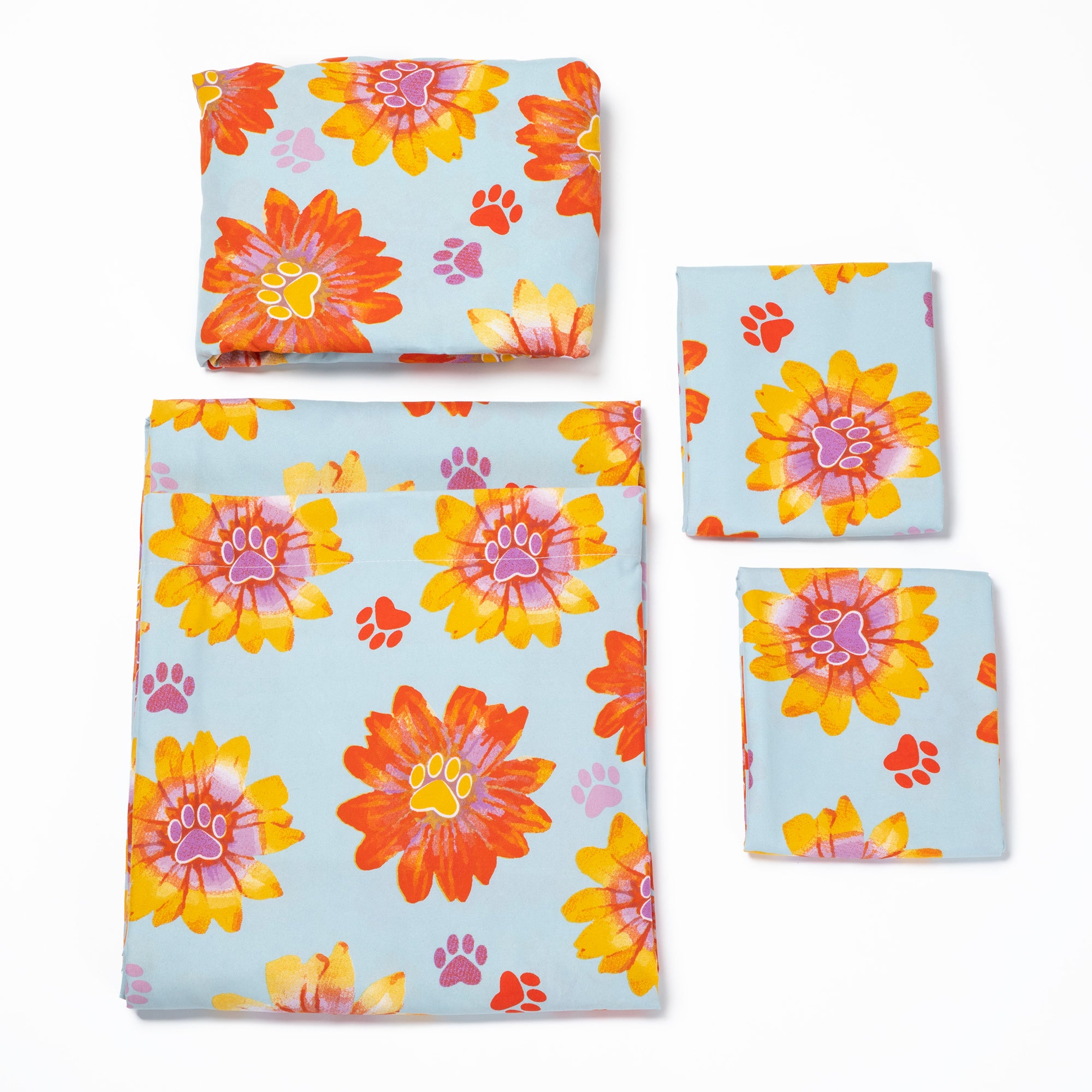 Premium Retro Paws Microfiber Luxury Sheet Set