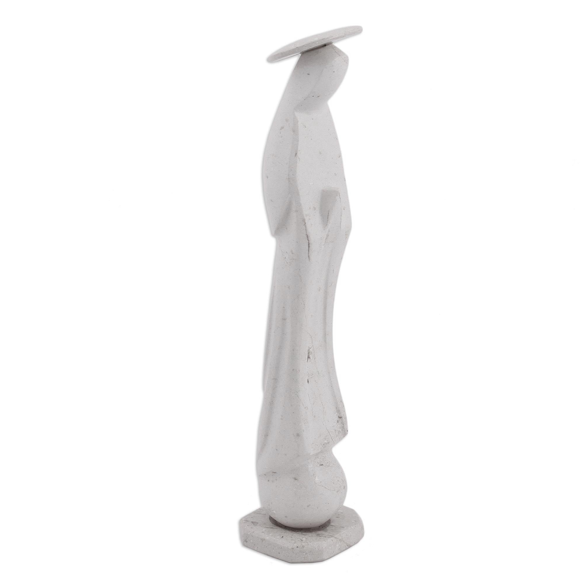 Premium White Marble Madonna Statue – Hand-Crafted Christian Art from Mexico