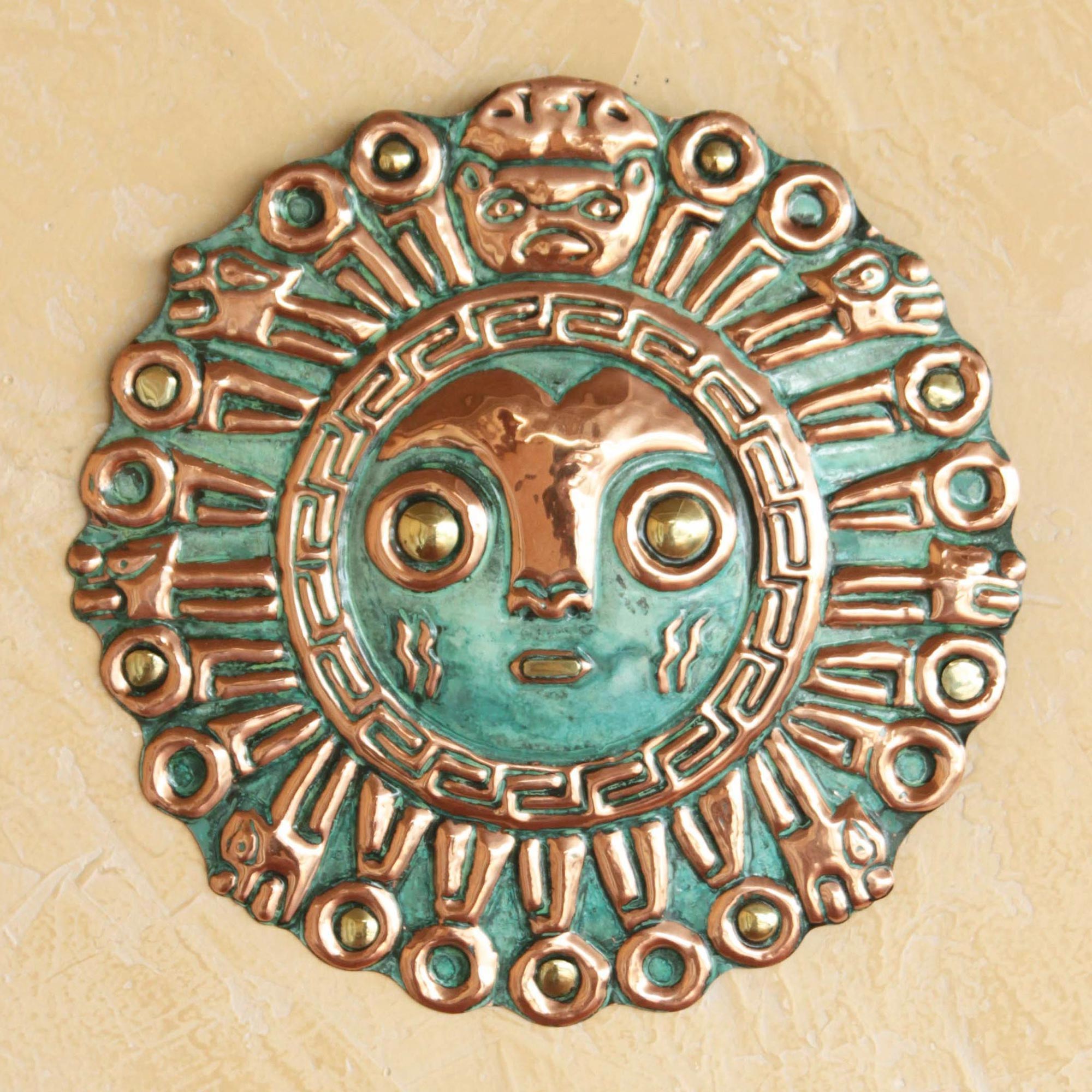 Premium Handcrafted Coricancha Sun Mask - Bronze & Copper Artisan Piece