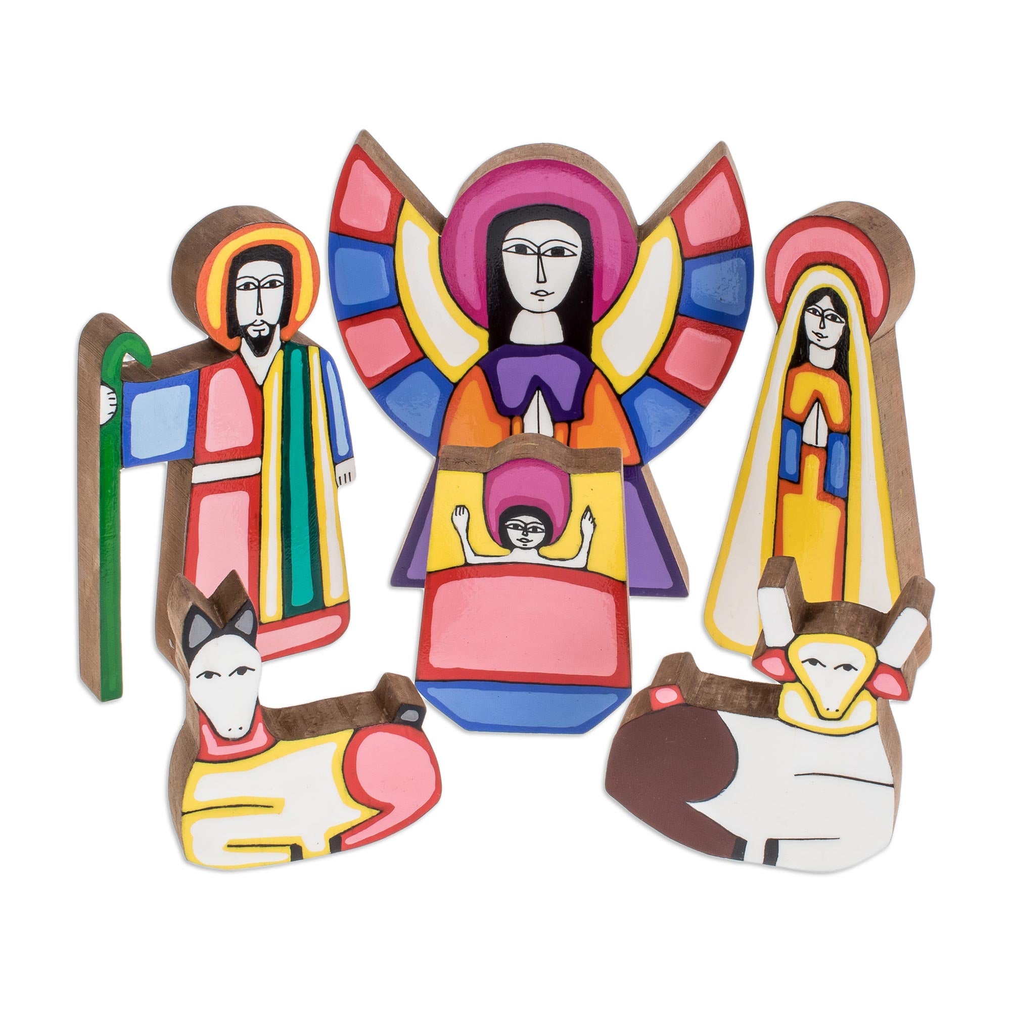Premium Handcrafted Wooden Nativity Scene Set - Christmas Religious Art (11 Pieces)