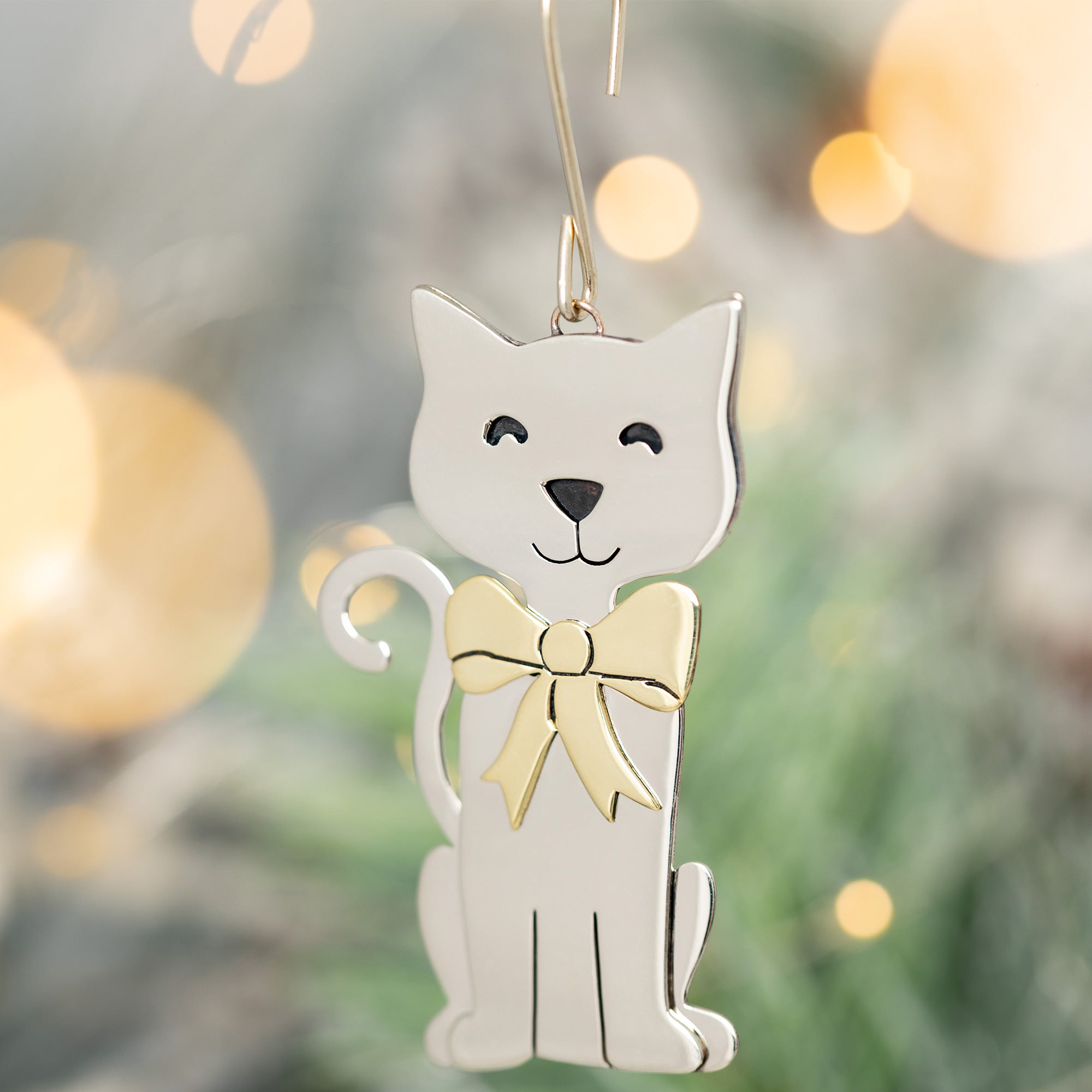 Premium Handcrafted Cat Ornament - Fair Trade Holiday Decor