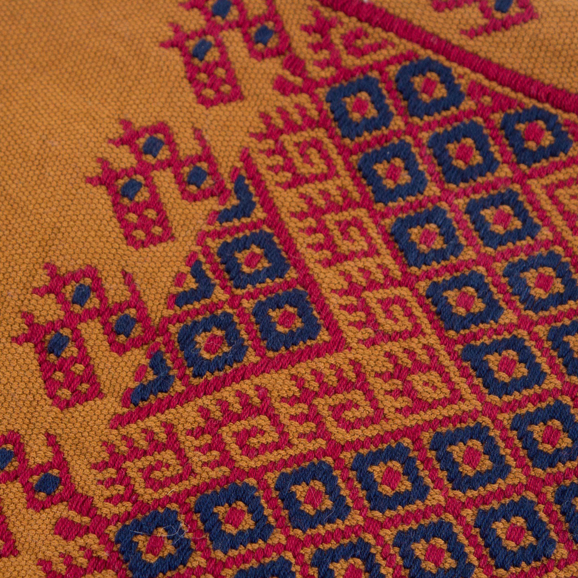 Premium Maya Backstrap Loom Woven Cotton Cushion Cover - Earth Tone Elegance