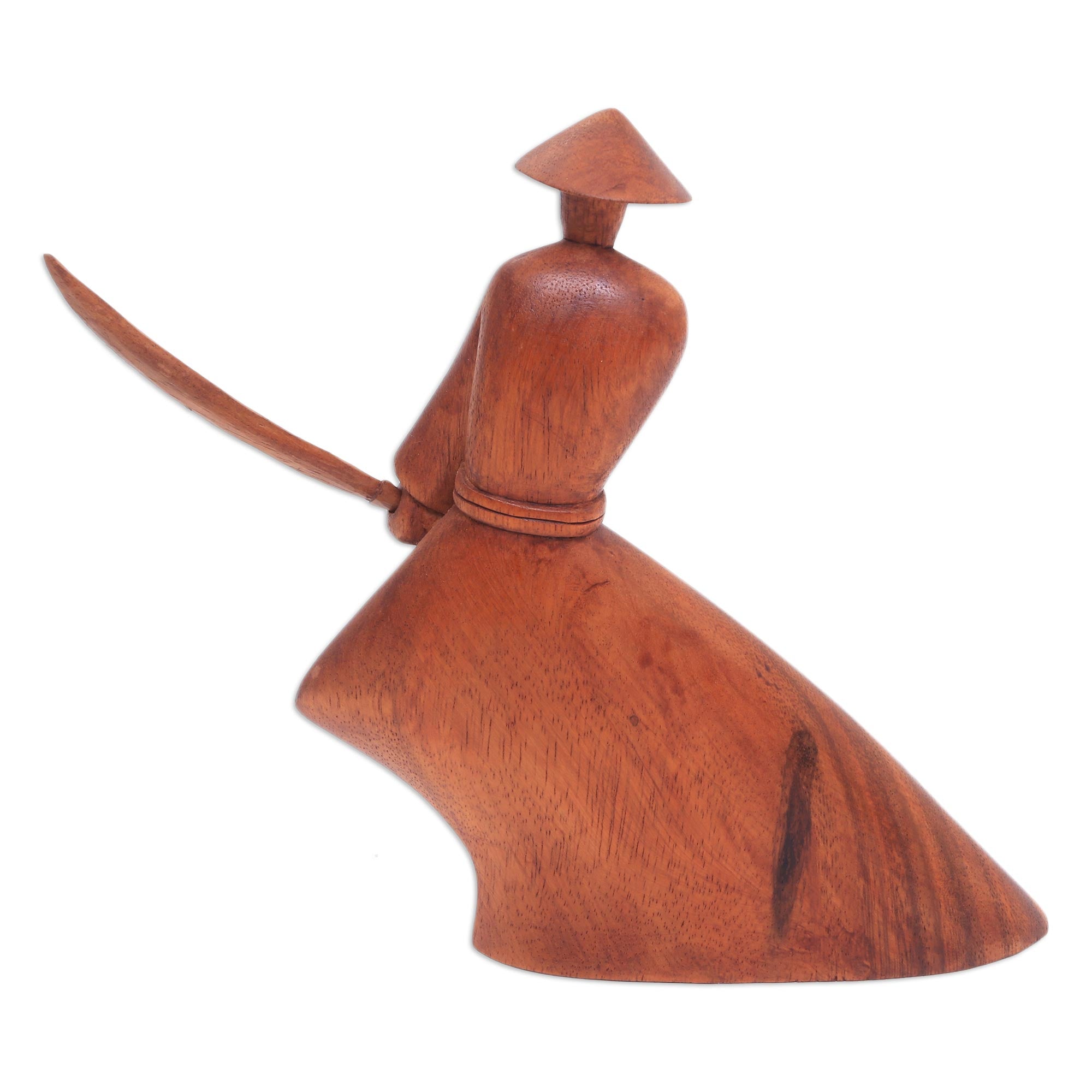 Premium Indonesian Suar Wood Samurai Sculpture