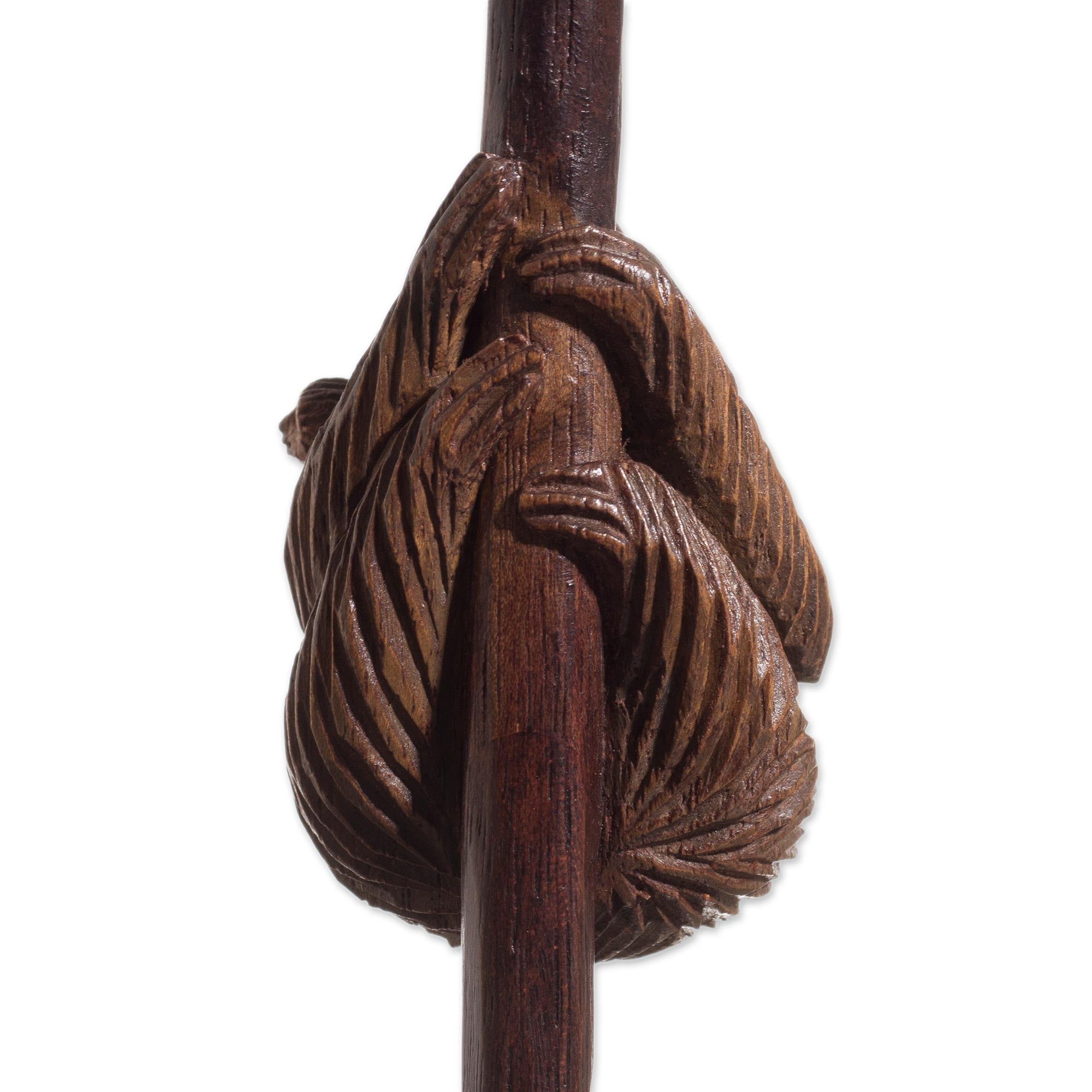 Premium Hand-Carved Mother Sloth Cedar Wood Sculpture from Peru