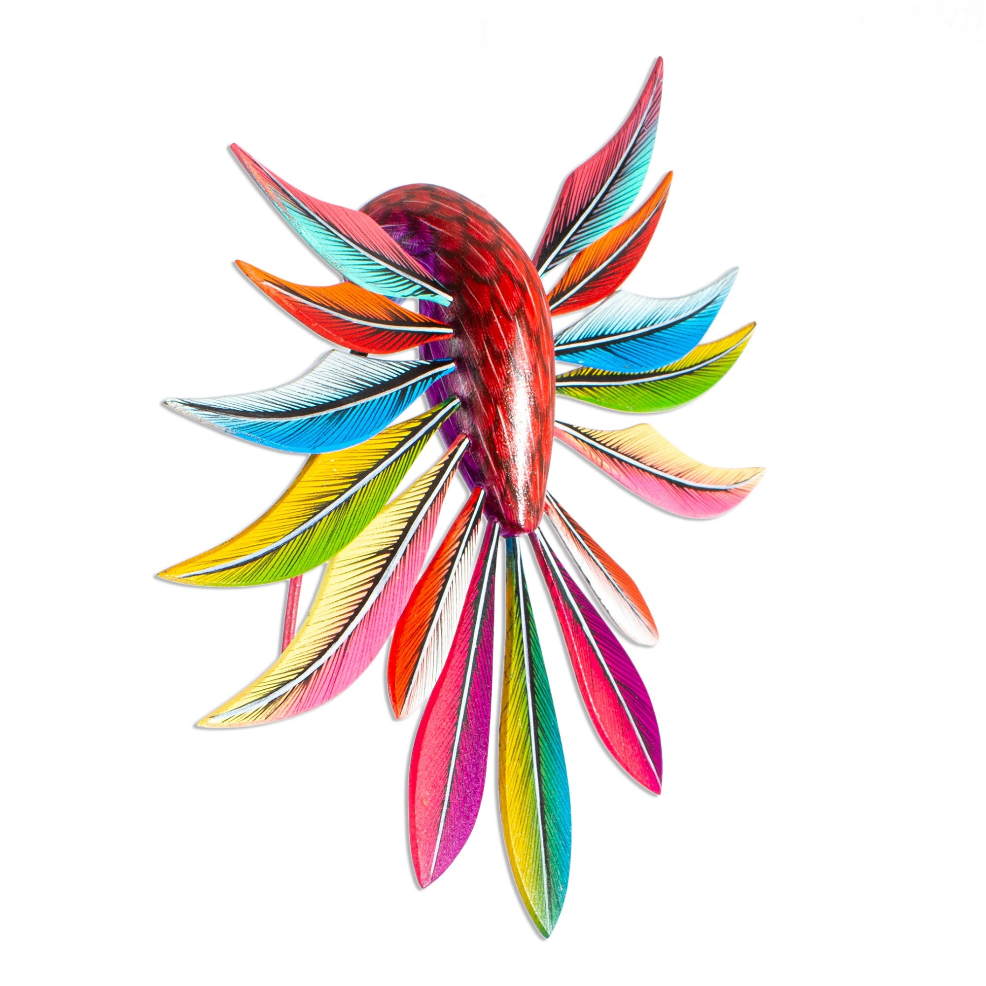 Premium Psychedelic Hummingbird Alebrije - Handcrafted Wood Art