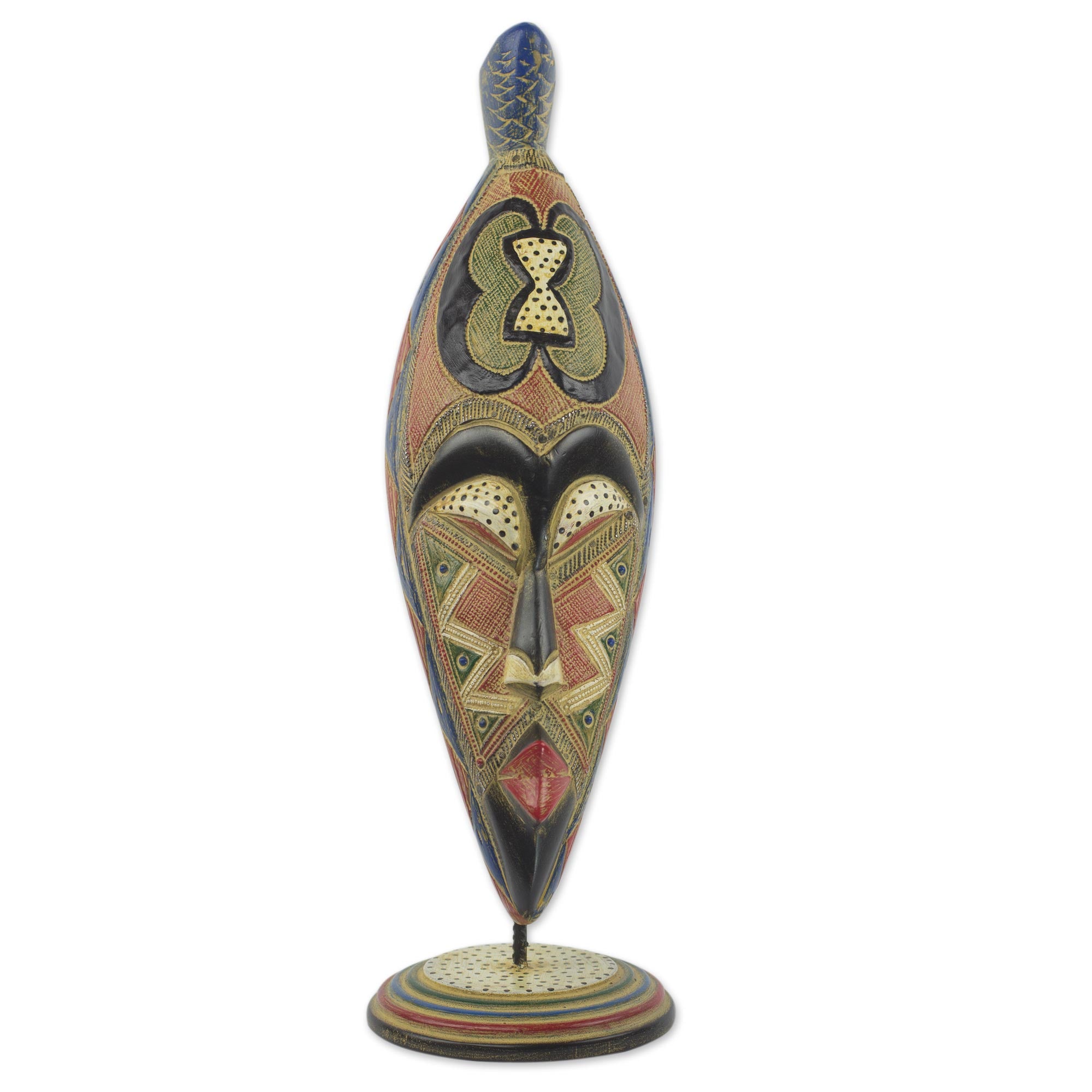 Premium Handcrafted African Sese Wood Mask - Unity & Strength Art Piece