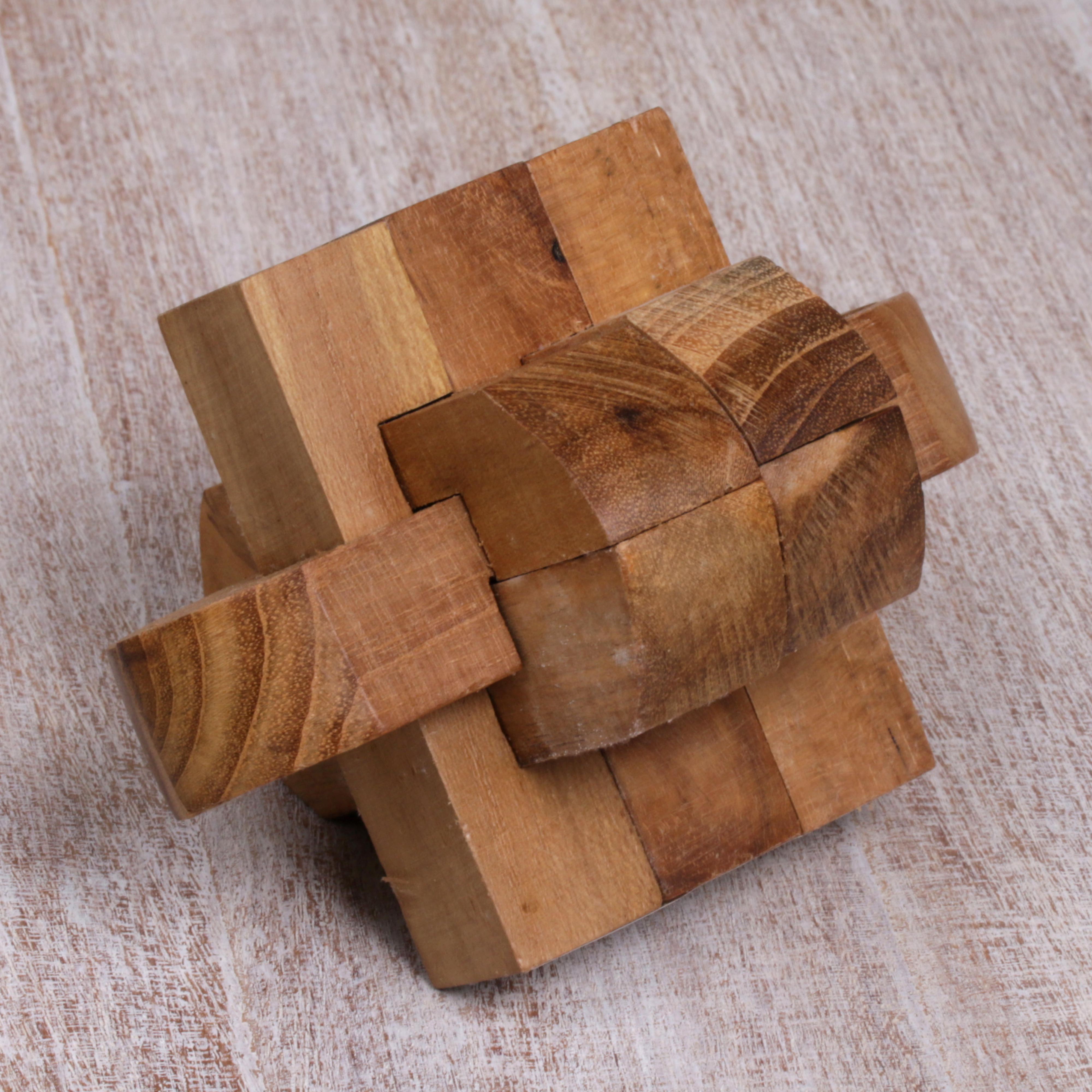 Premium Handcrafted Upcycled Teak Wood Puzzle – Java Artisan Collection