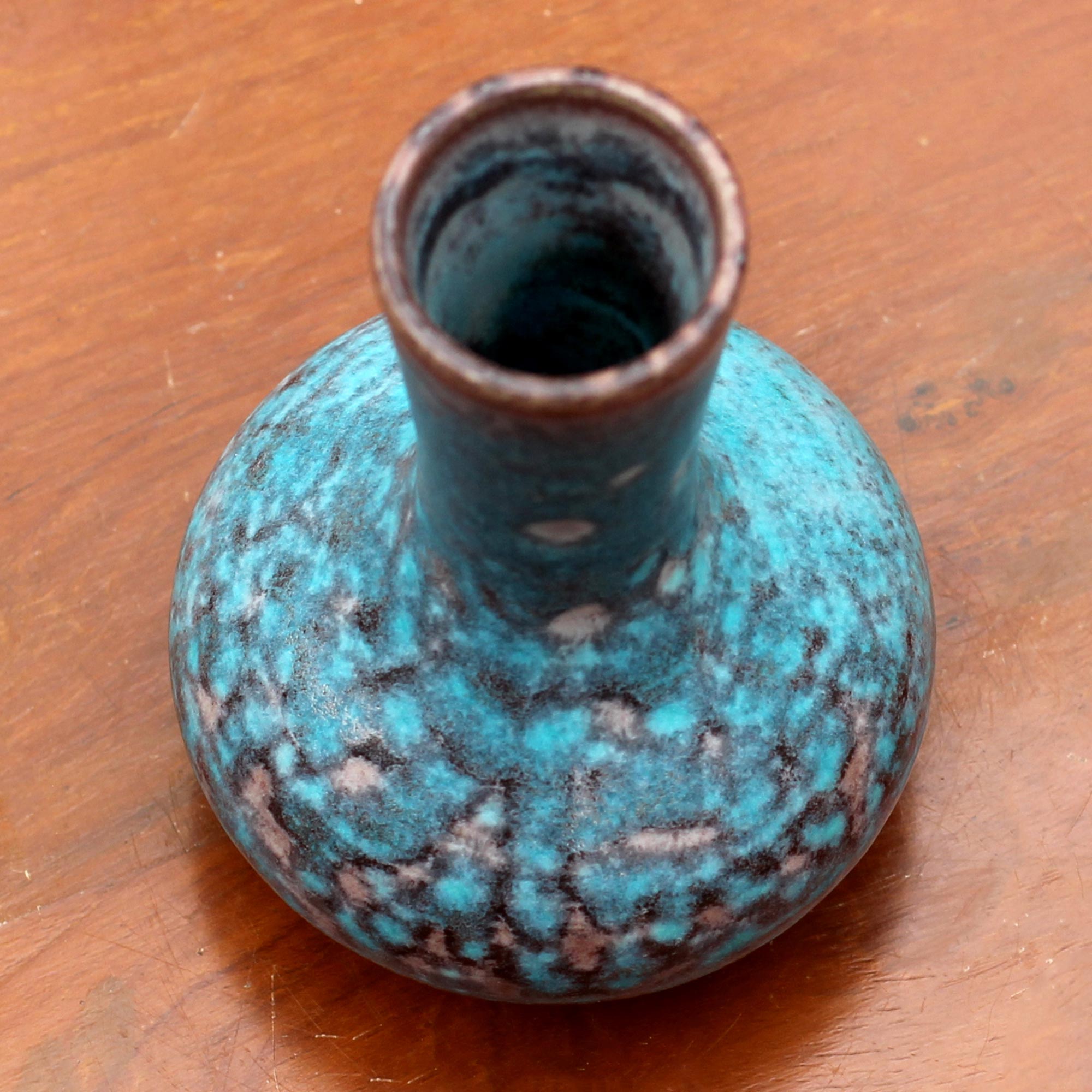 Premium Handcrafted Turquoise Celadon Bud Vase - Thai Artisan Design