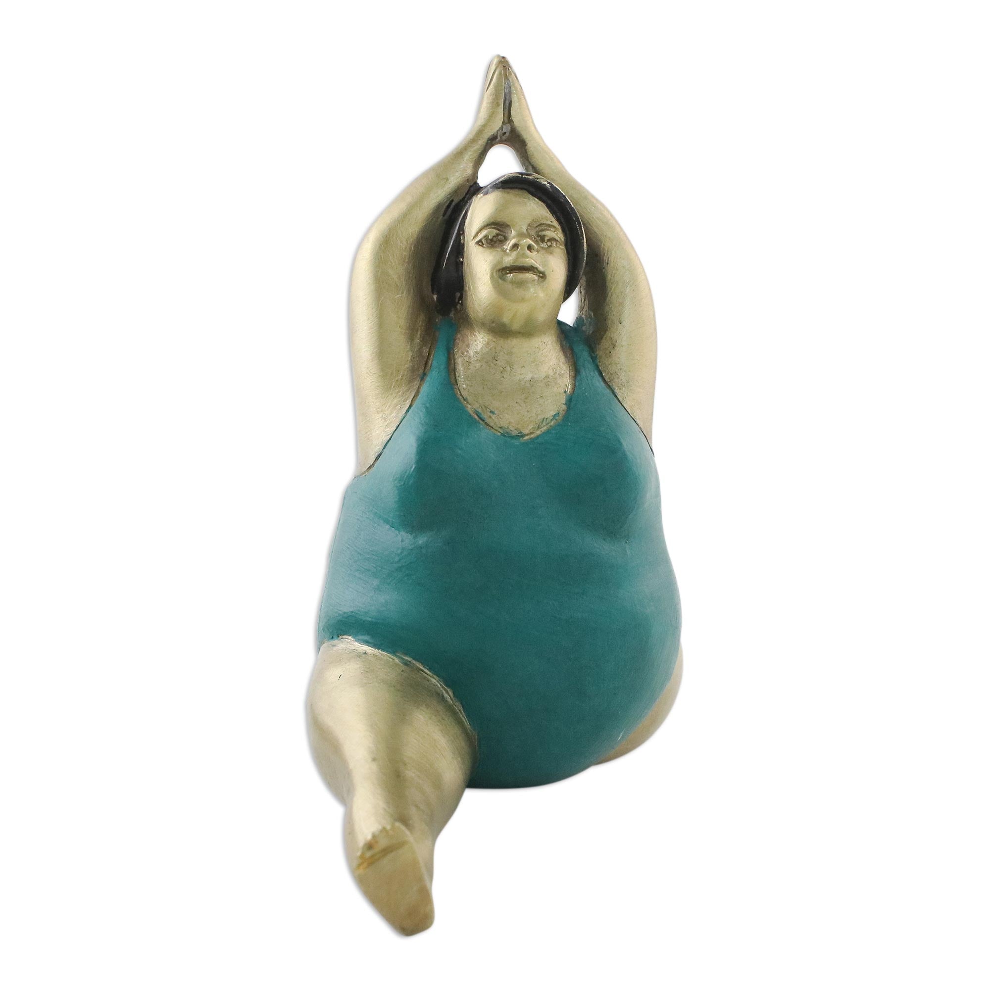 Premium Brass Monkey Pose Yoga Figurine - Handcrafted in Thailand