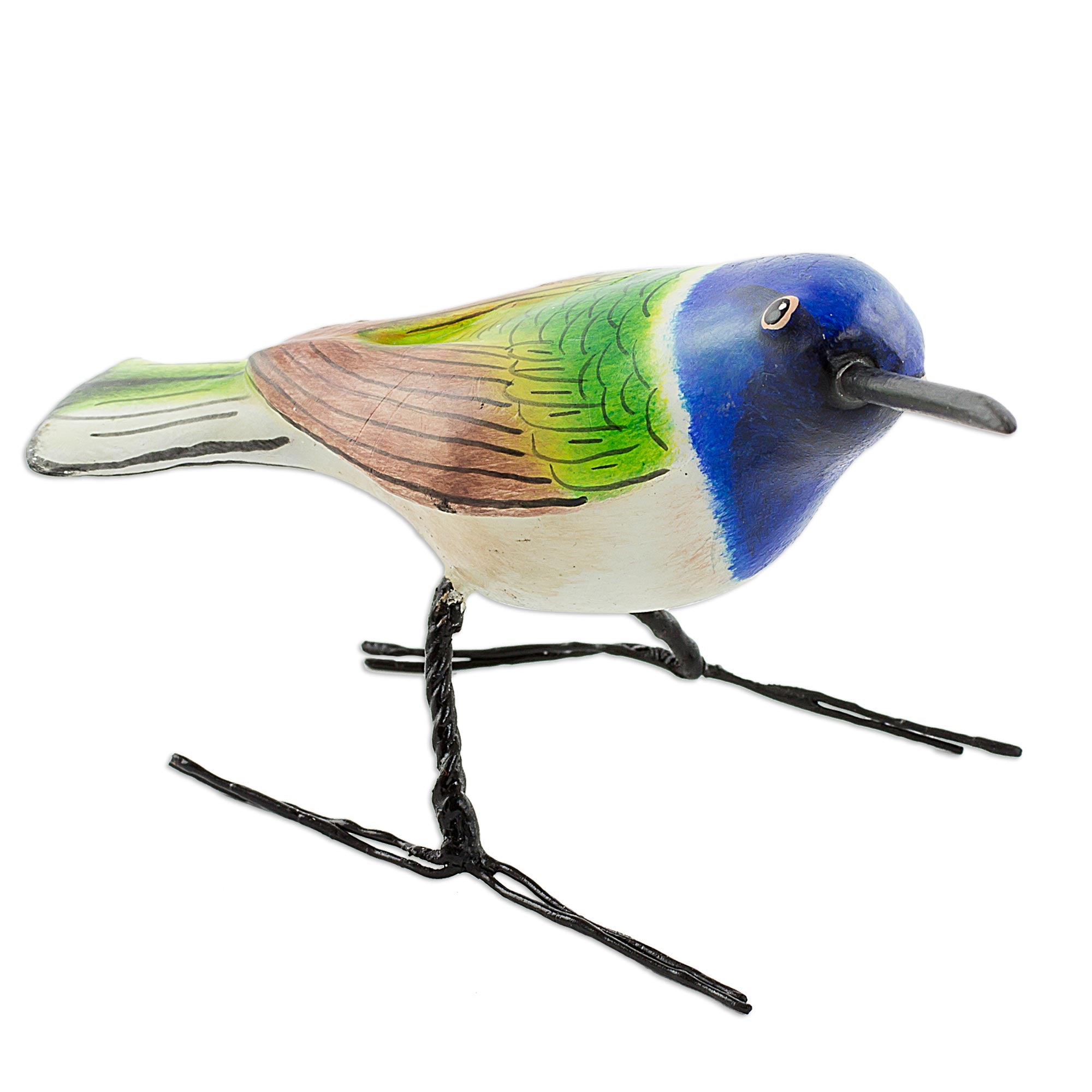 Premium Handmade Jacobin Hummingbird Figurine - Artisan Crafted Ceramic Bird Sculpture