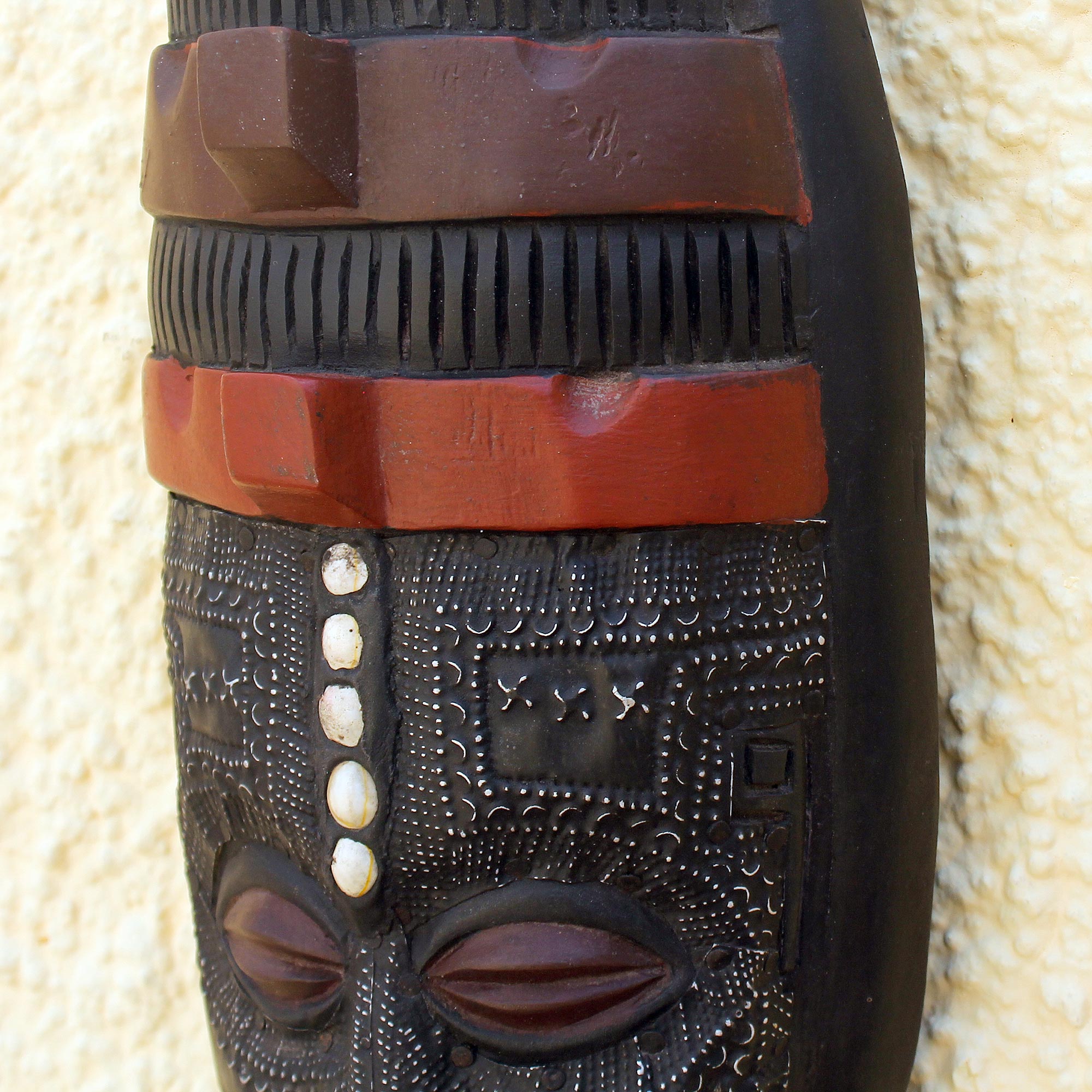 Premium Akan Blessing African Wood Mask - Handcrafted Artistry
