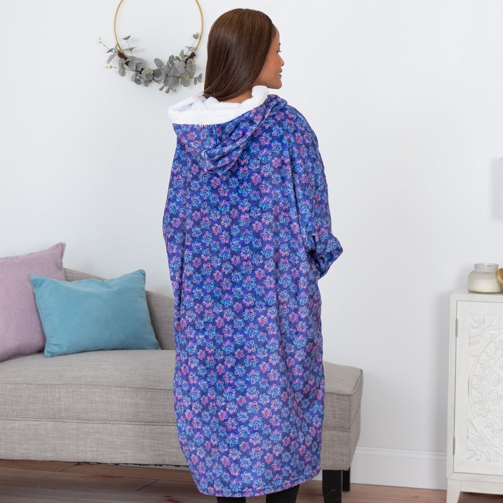 Ultimate Cozy™ Deluxe Paw Print Wearable Hoodie Blanket