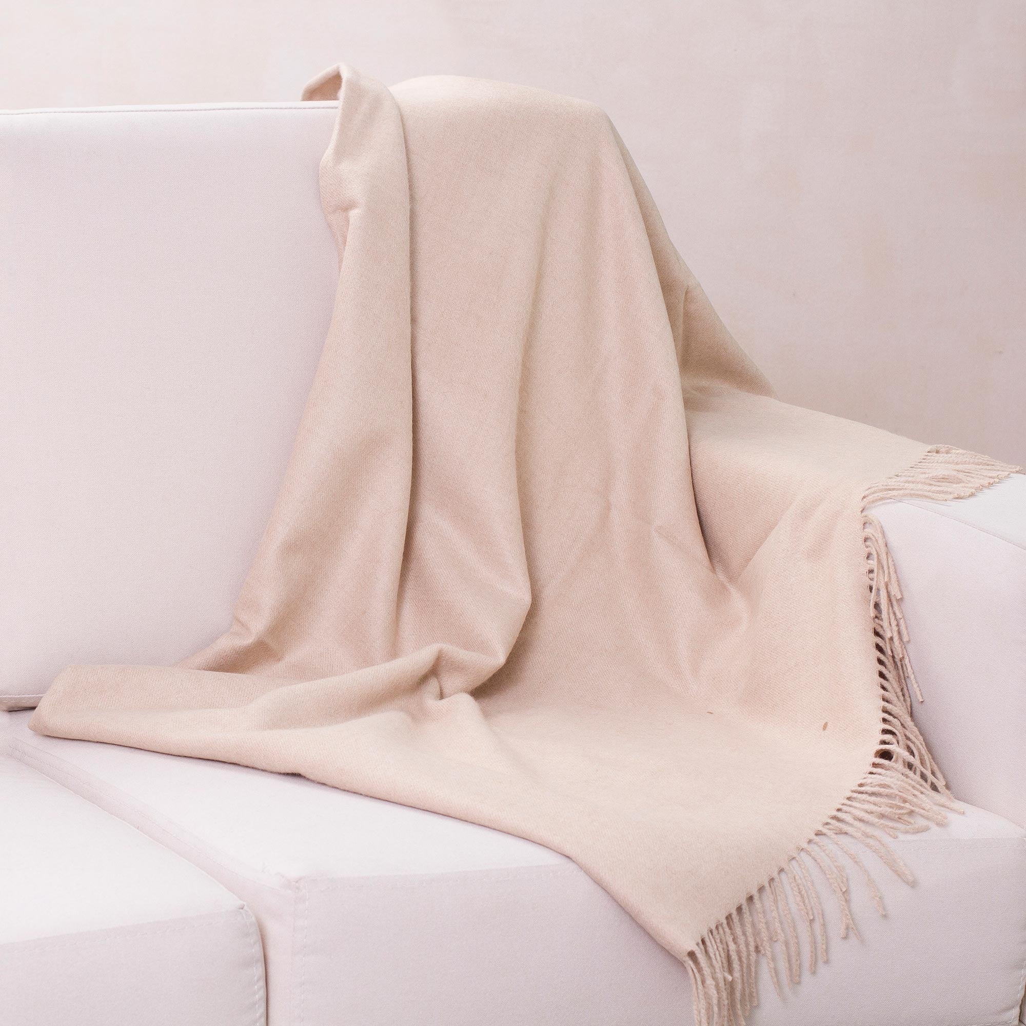 Premium Alpaca Throw - Ultimate Cozy Beige Blanket