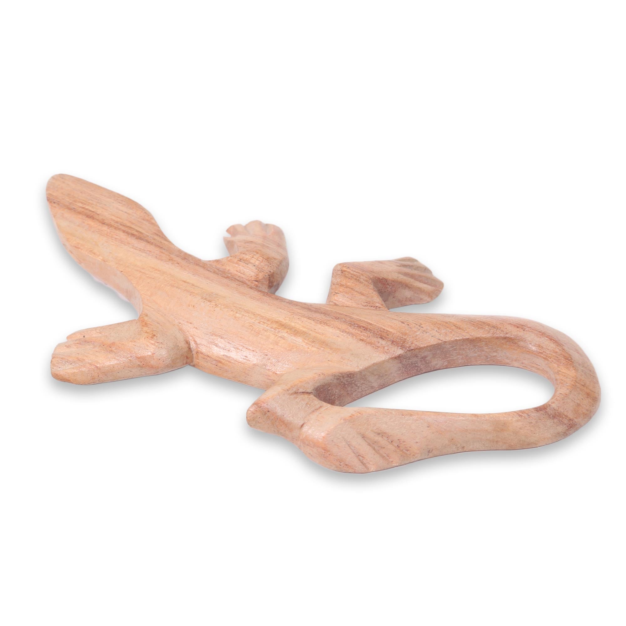 Premium Gecko Dreamer Sculpture - Handcrafted Wood Art