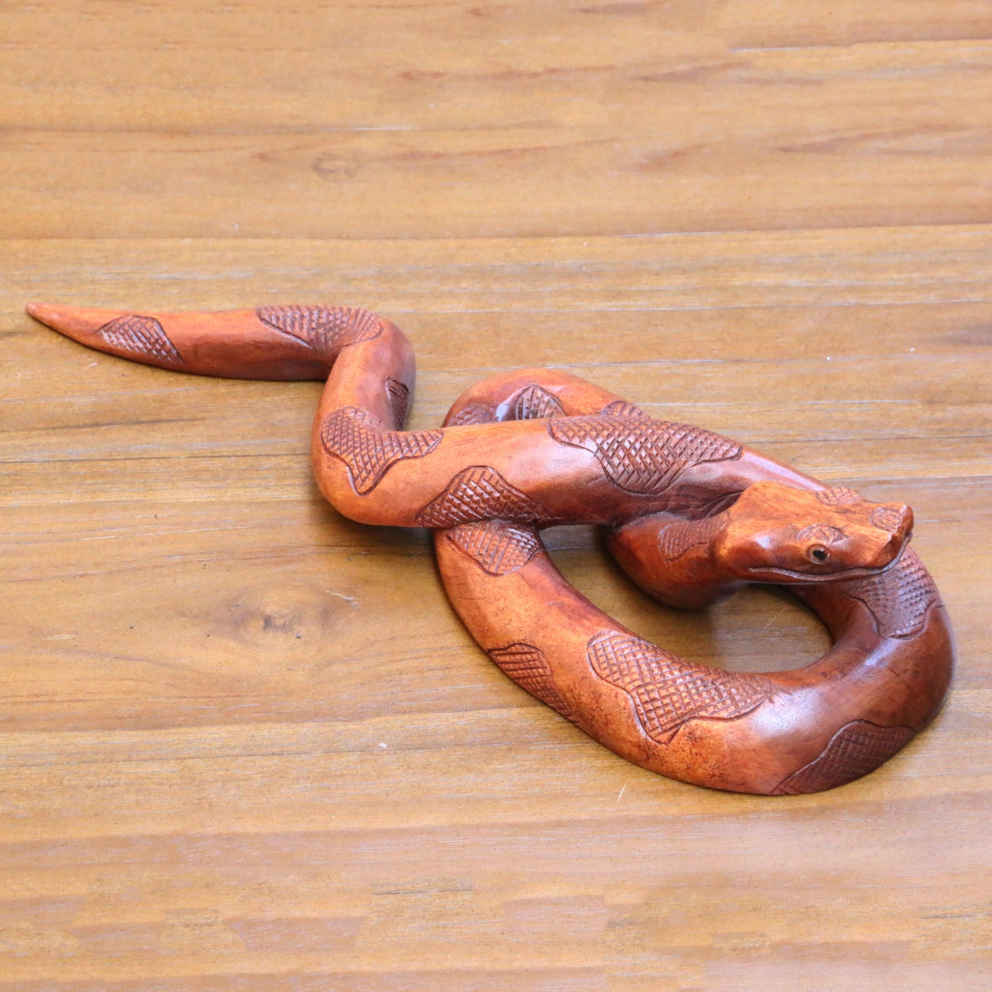 Premium Hand-Carved Python Sculpture | Authentic Balinese Artistry