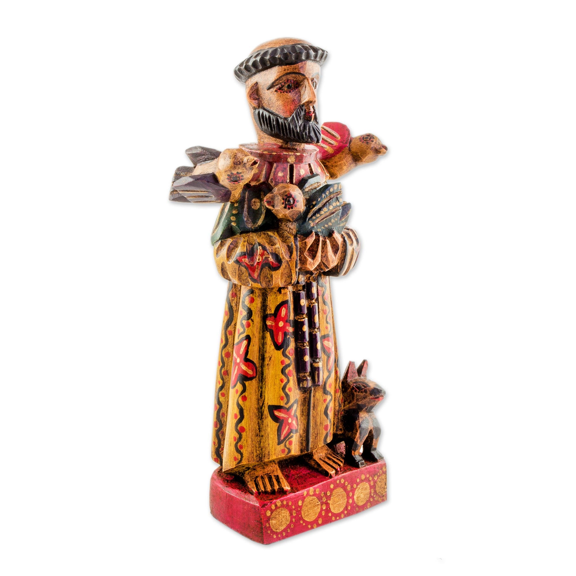 Premium Hand-Painted Saint Francis Statuette with Animals