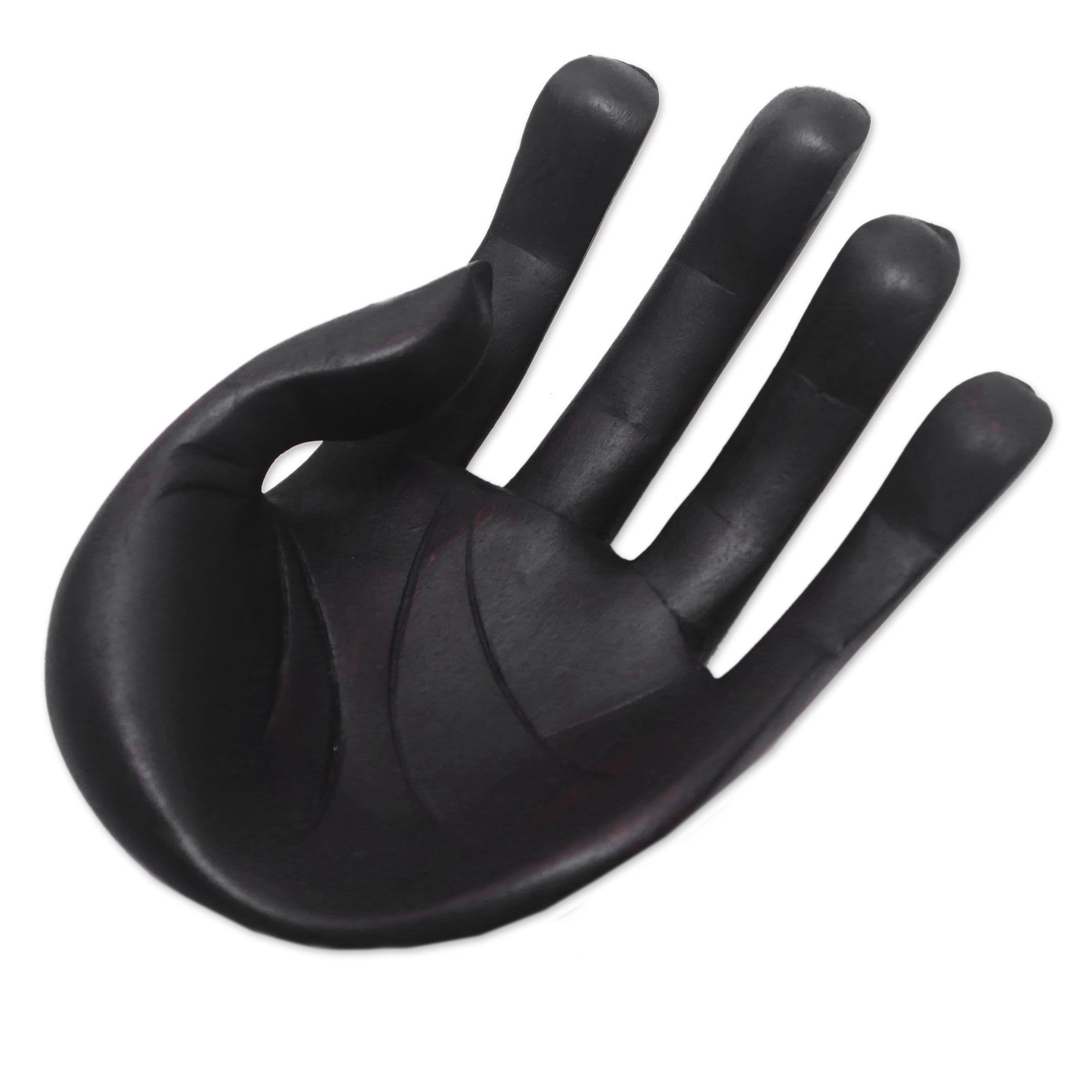 Premium Black Palm Wood Hand Sculpture - Artisan-Crafted Home Decor from Indonesia