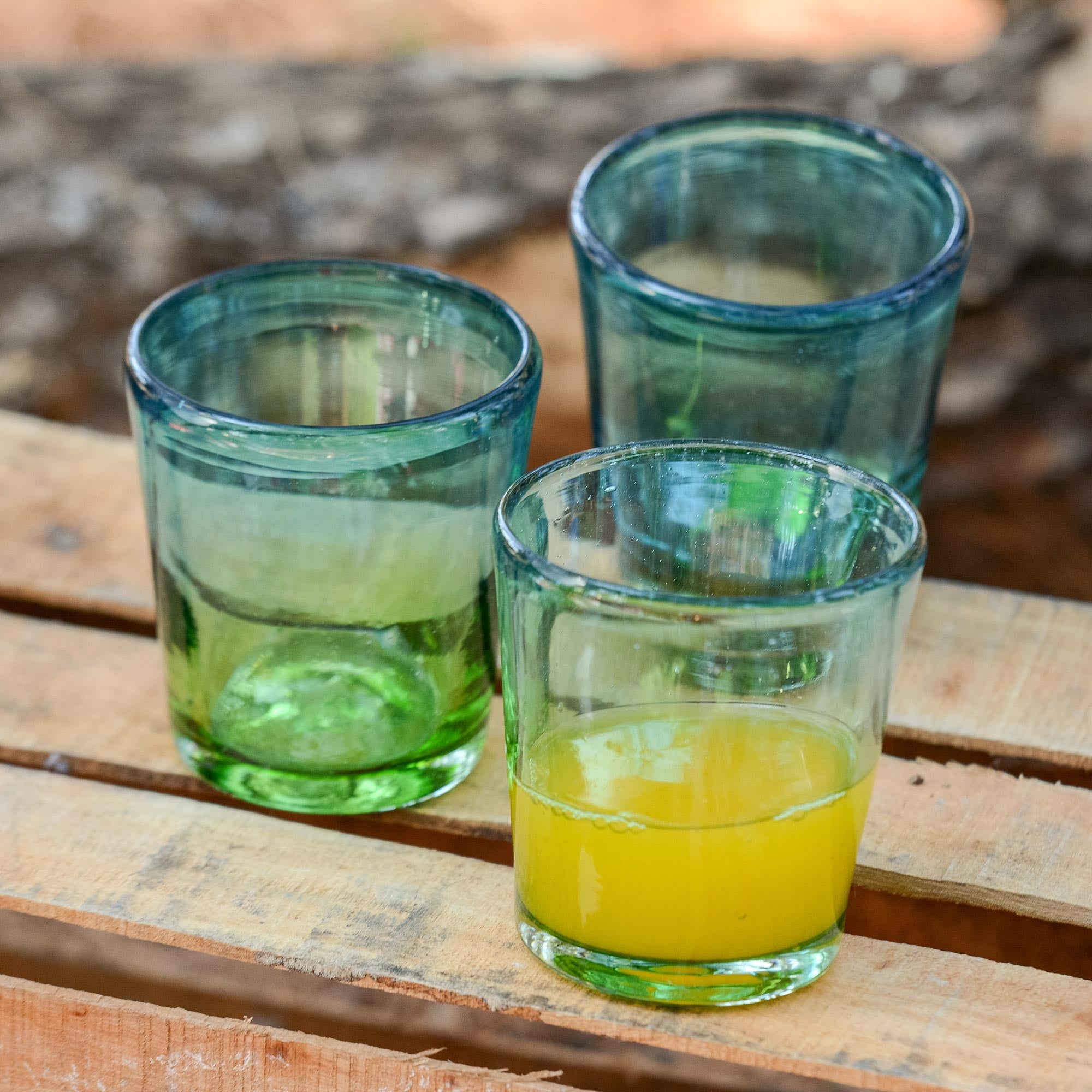 Premium Hand-Blown Aurora Tapatia Mexican Rocks Glasses - Set of 6