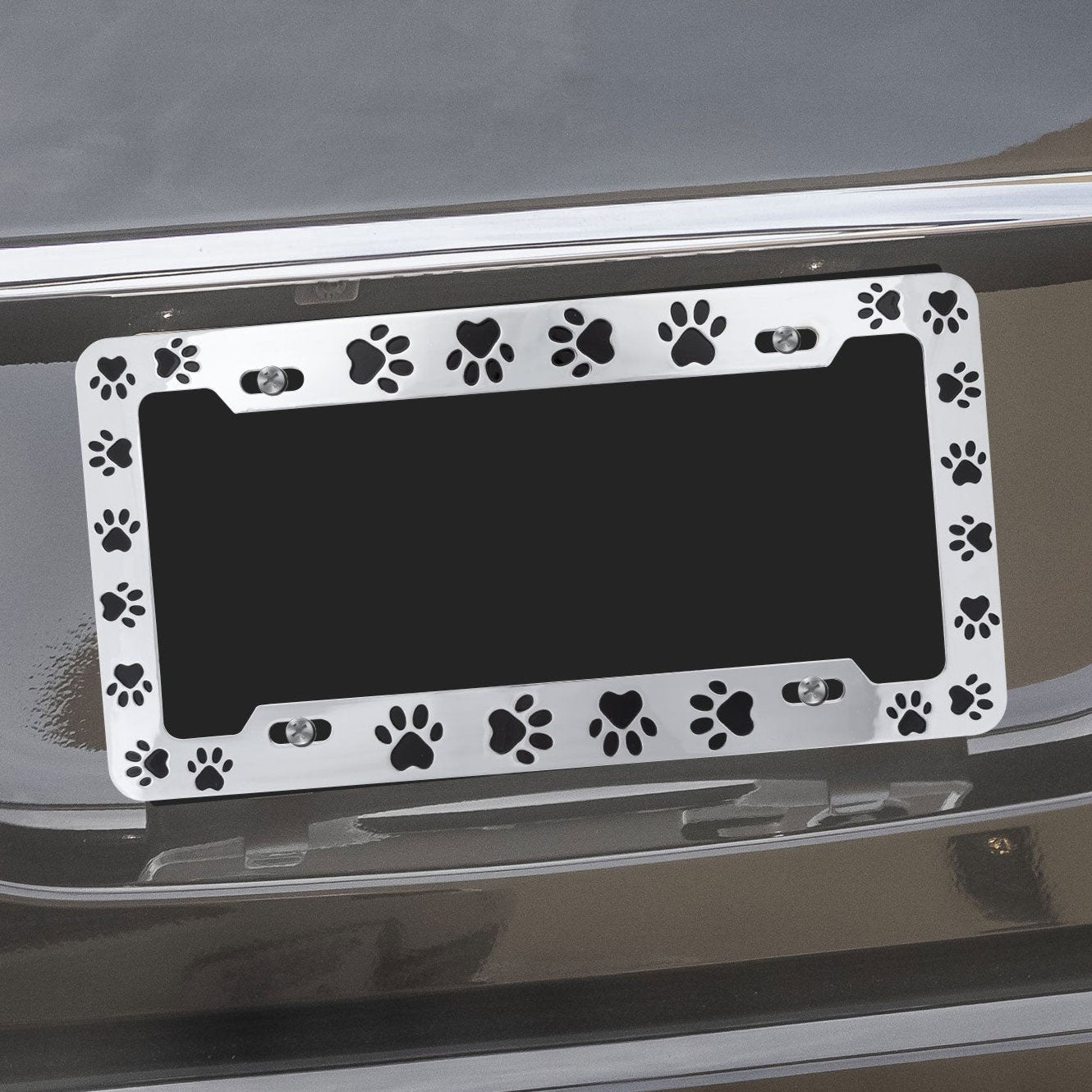 Premium Paw Print License Plate Frame - Ultimate Road Companion