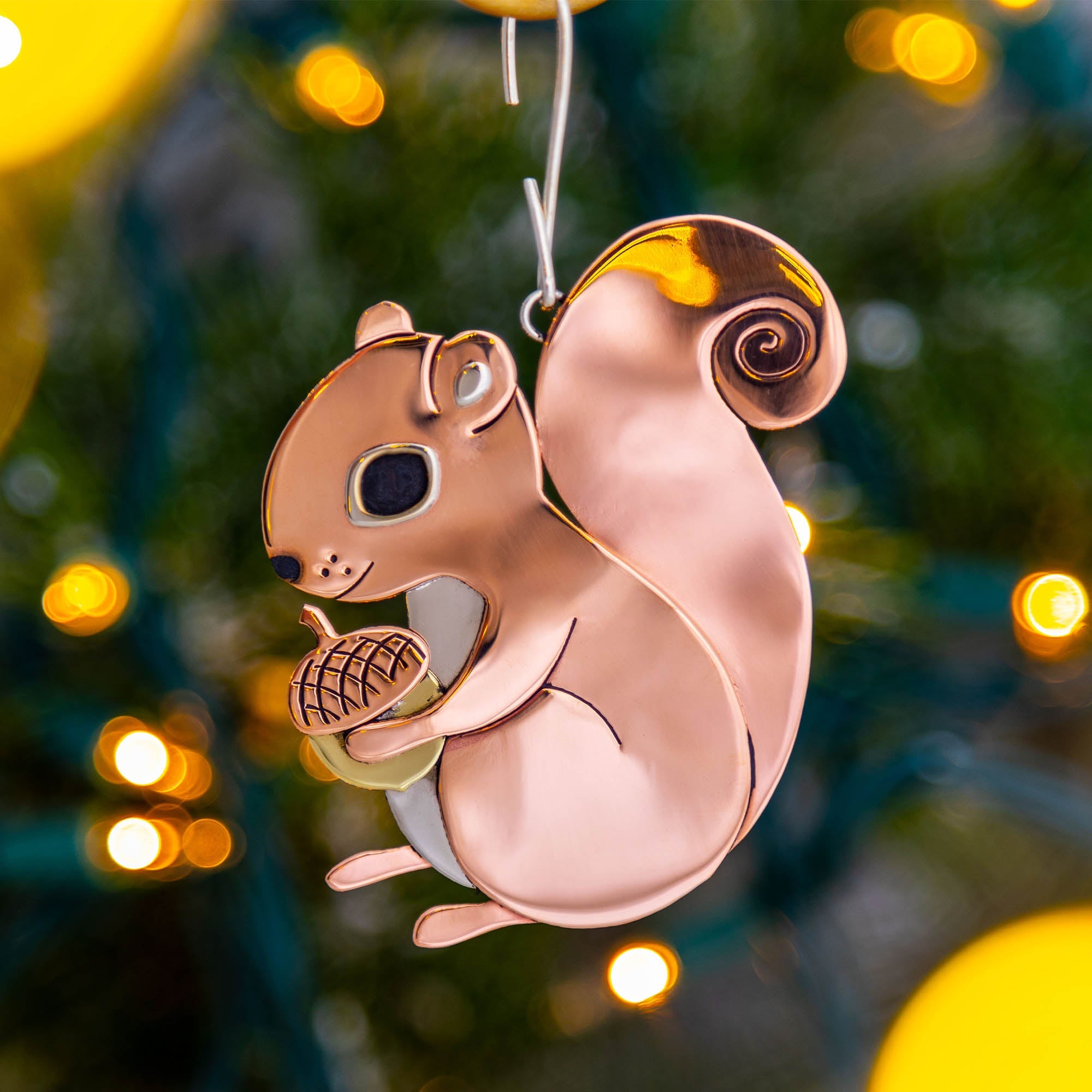 Premium Sweet Squirrel Mixed Metal Christmas Ornament
