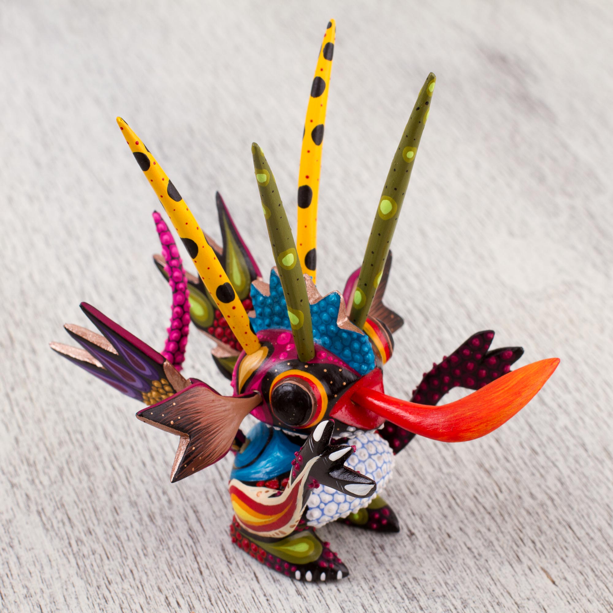 Premium Handcrafted Martian Alebrije Sculpture – Vibrant Copal Wood Art from Mexico