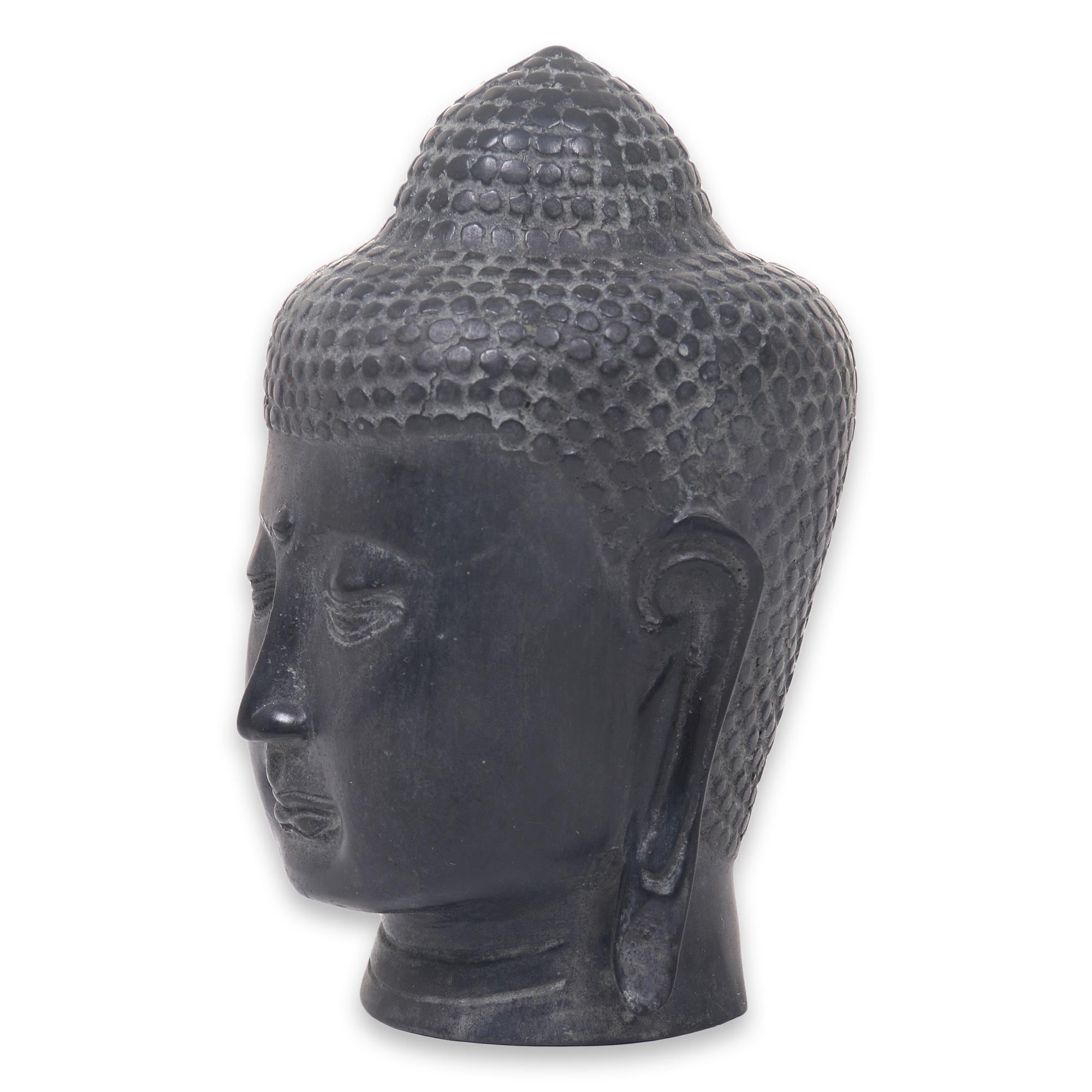Premium Cast Bronze Buddha Head Statue - Handcrafted Balinese Artisan Masterpiece