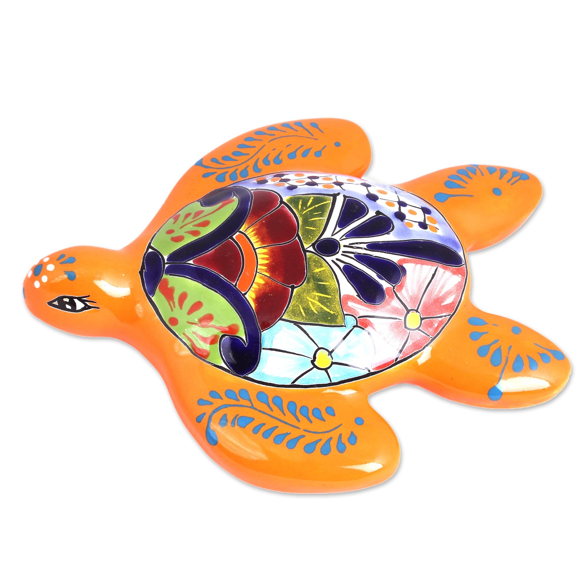 Premium Talavera Ceramic Turtle Wall Sculpture – Handcrafted in Mexico