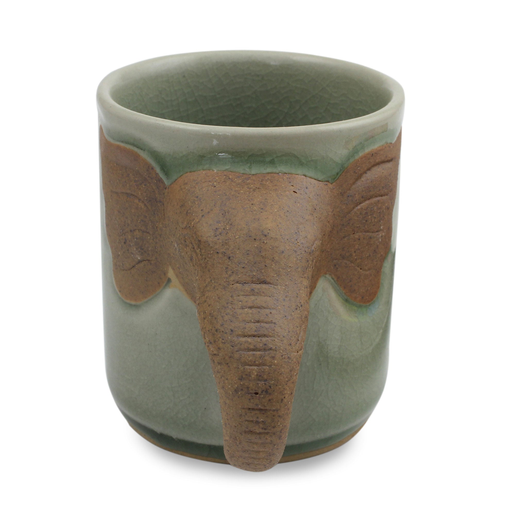 Premium Celadon Ceramic Elephant Mug – Ultimate Thai-Inspired Design