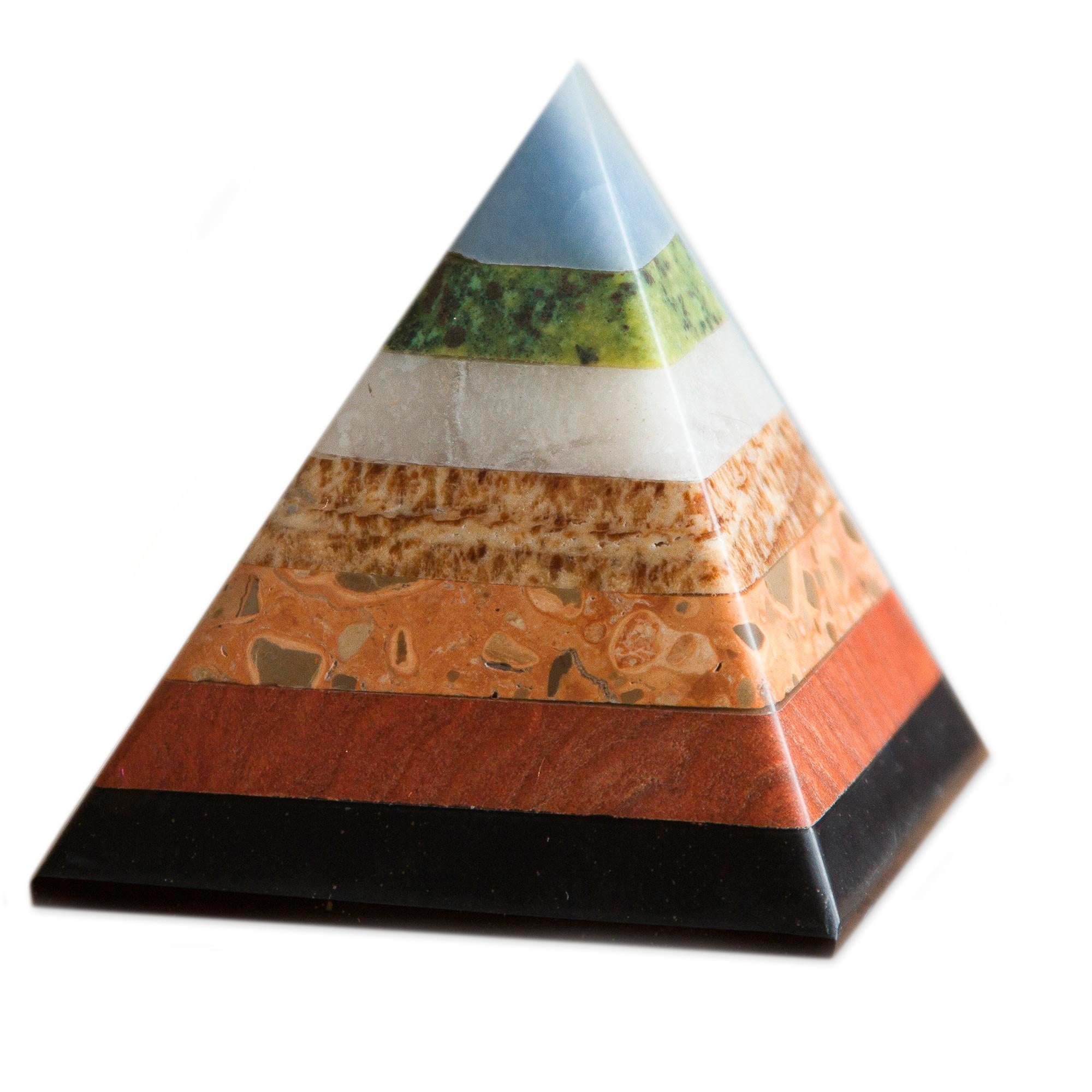 Premium Positive Energy Multi-Gemstone Pyramid – Handcrafted in Peru