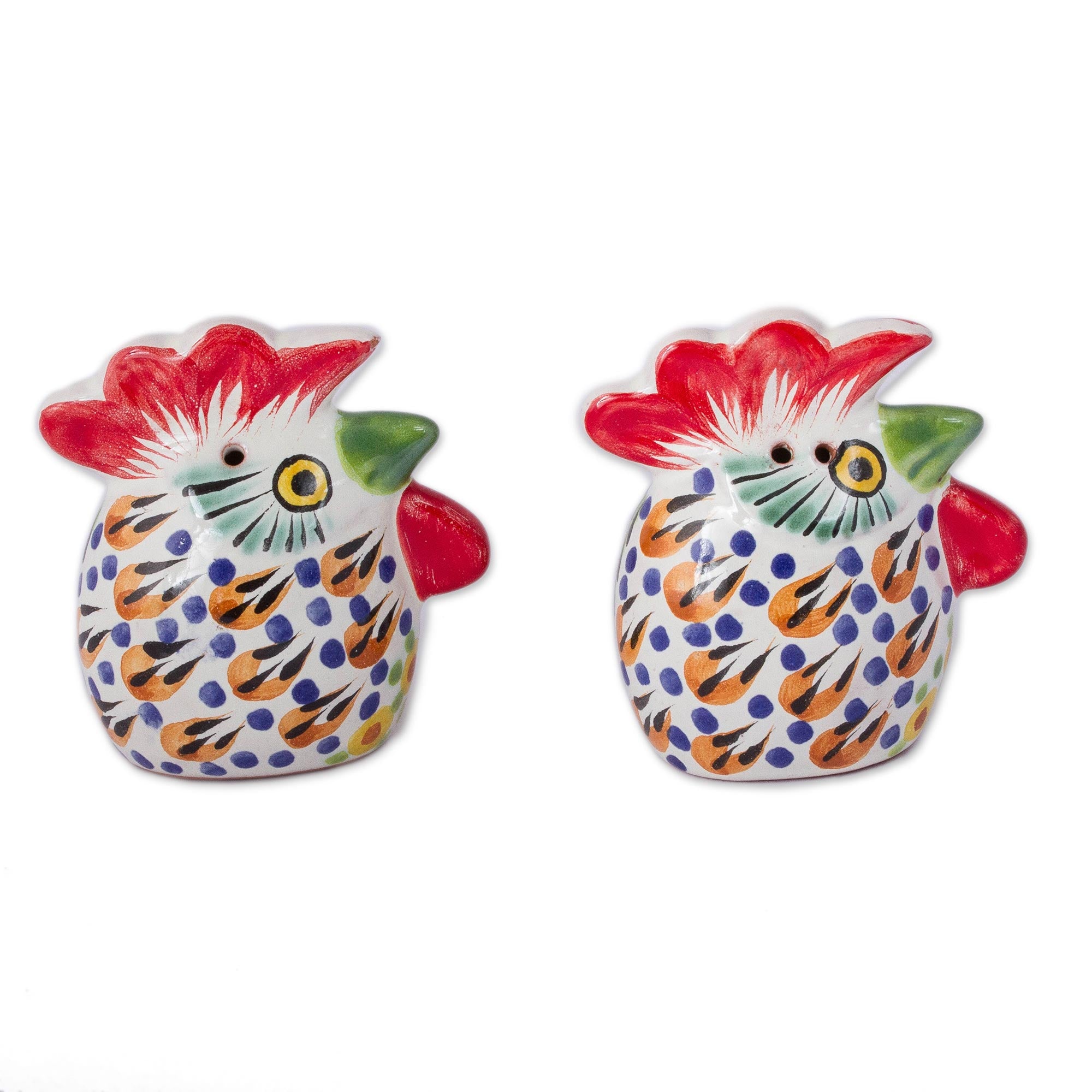 Premium Hand-Painted Ceramic Rooster Salt and Pepper Shakers - Farmhouse Charm (Pair)