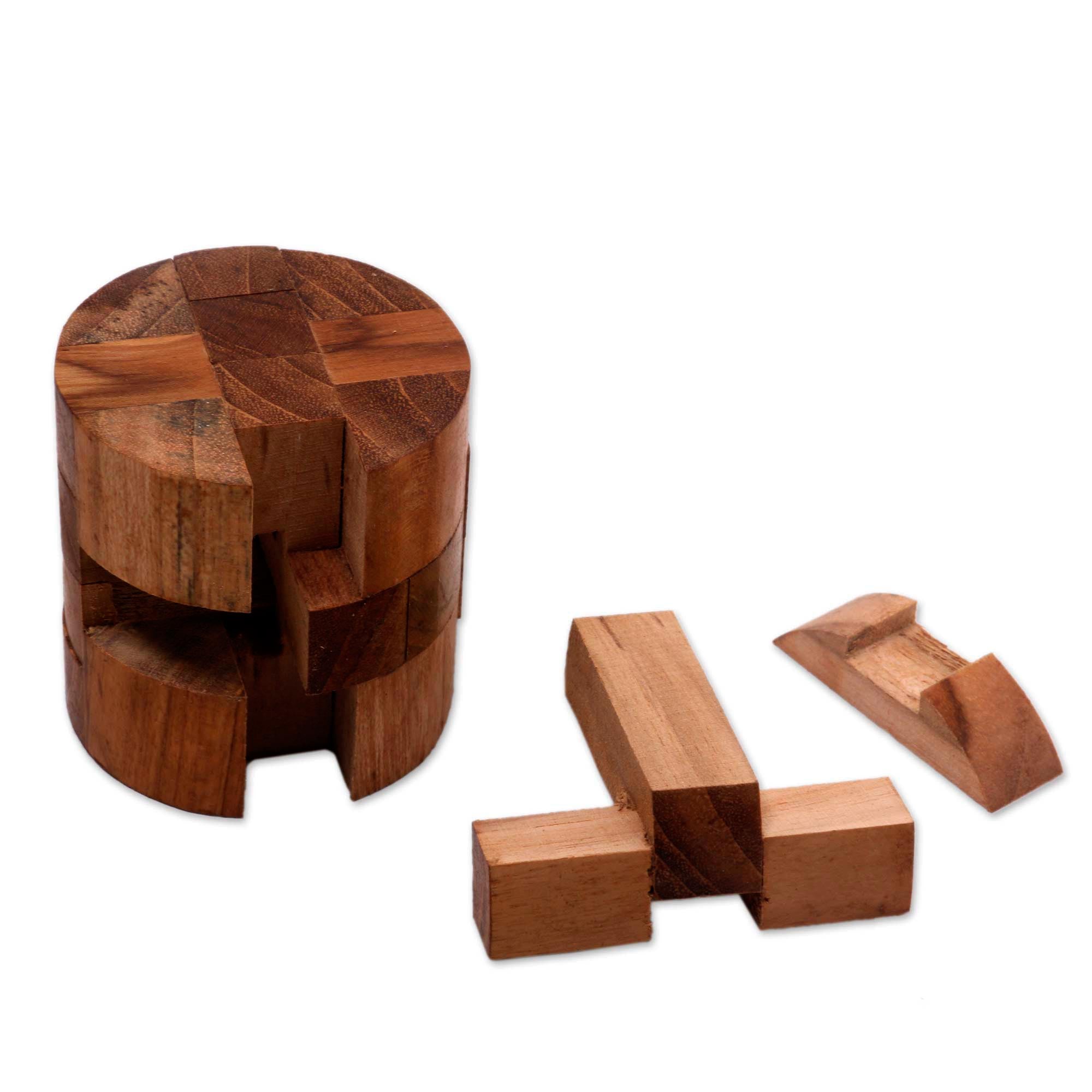Premium Teak Wood Forest Cylinder - Ultimate 3D Puzzle Art for Adults