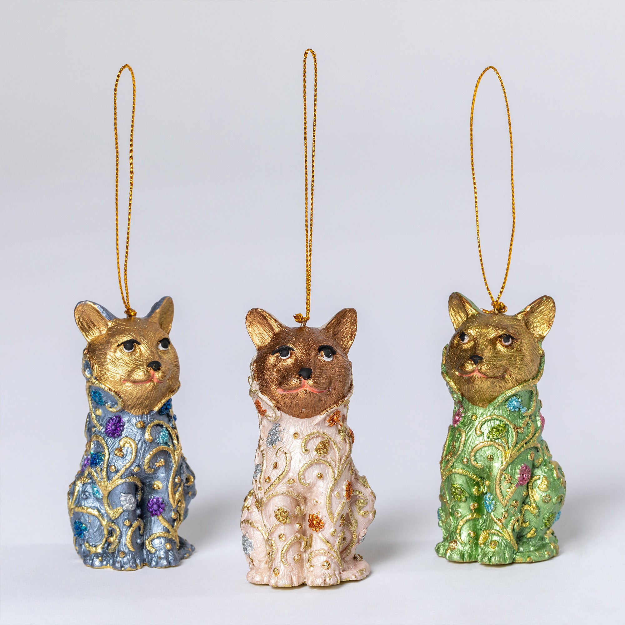 Premium Handcrafted Cat Beaded Ornament - Fair Trade Holiday Decor