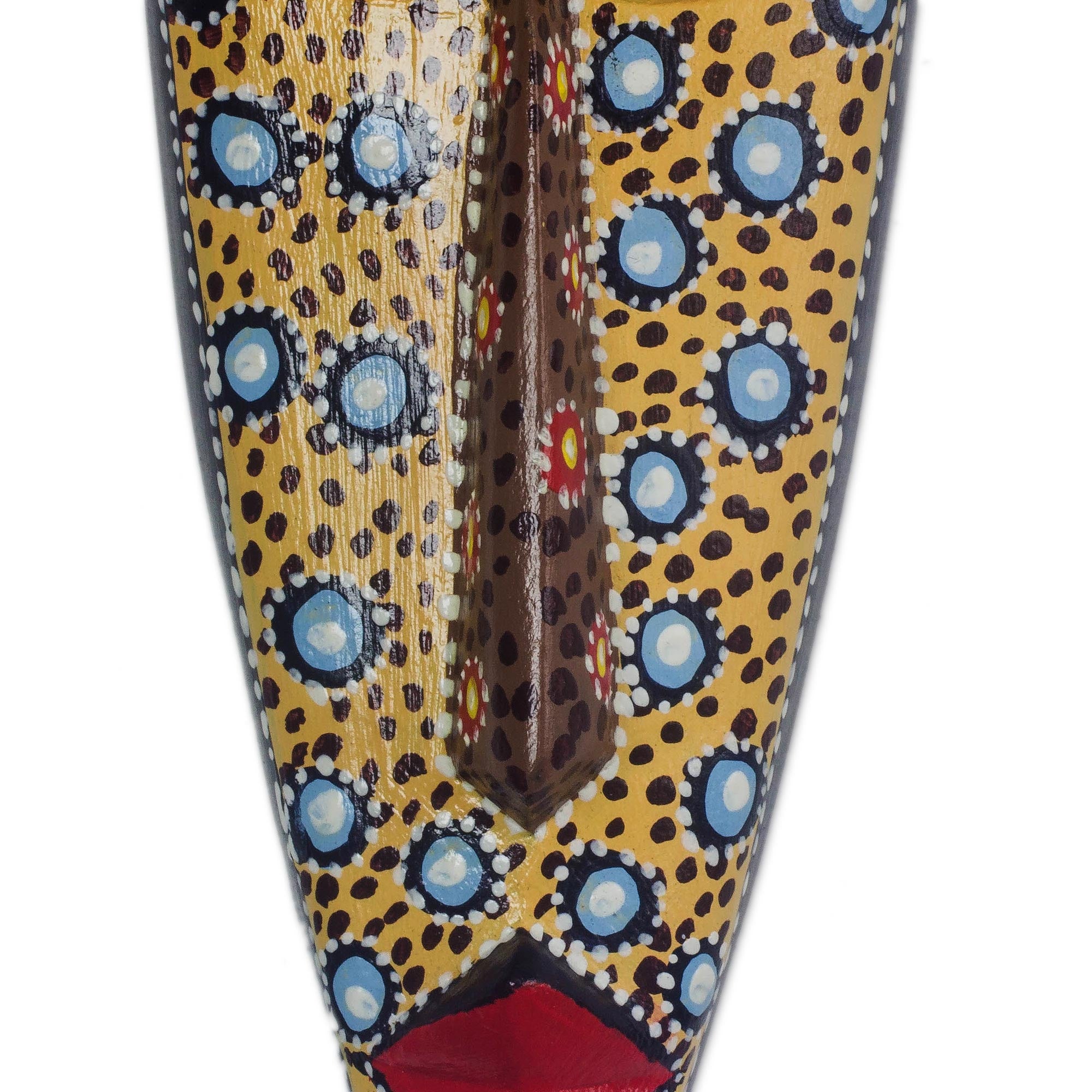 Premium African Artisan Hand-Painted Love Mask – Wall Decor from Ghana