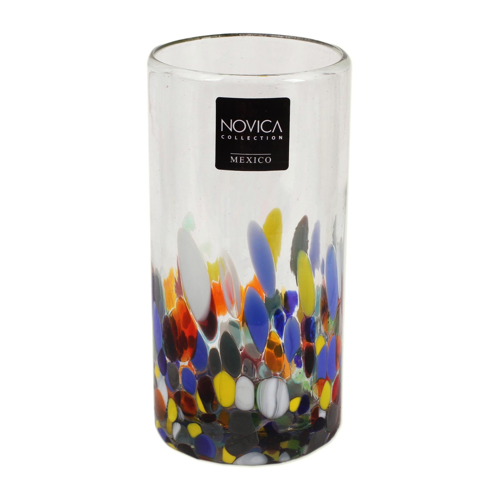 Premium Confetti Festival Handblown Highball Glass Set (6-Piece)
