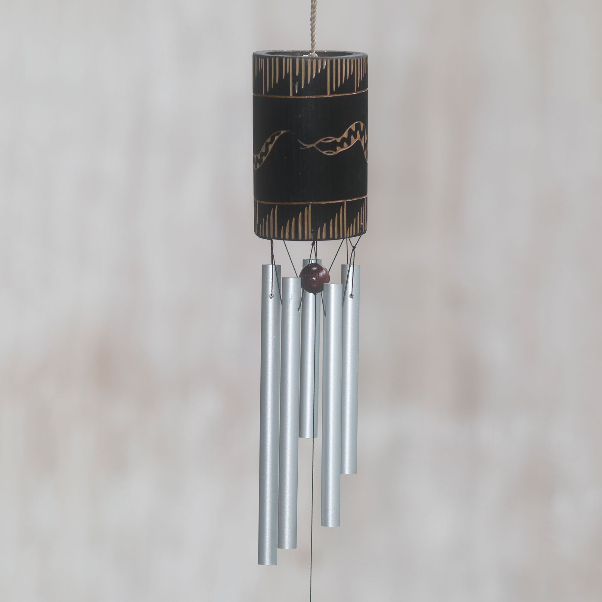 Premium Bali-Inspired Snake Charm Wind Chime | Handmade Bamboo & Aluminum Design