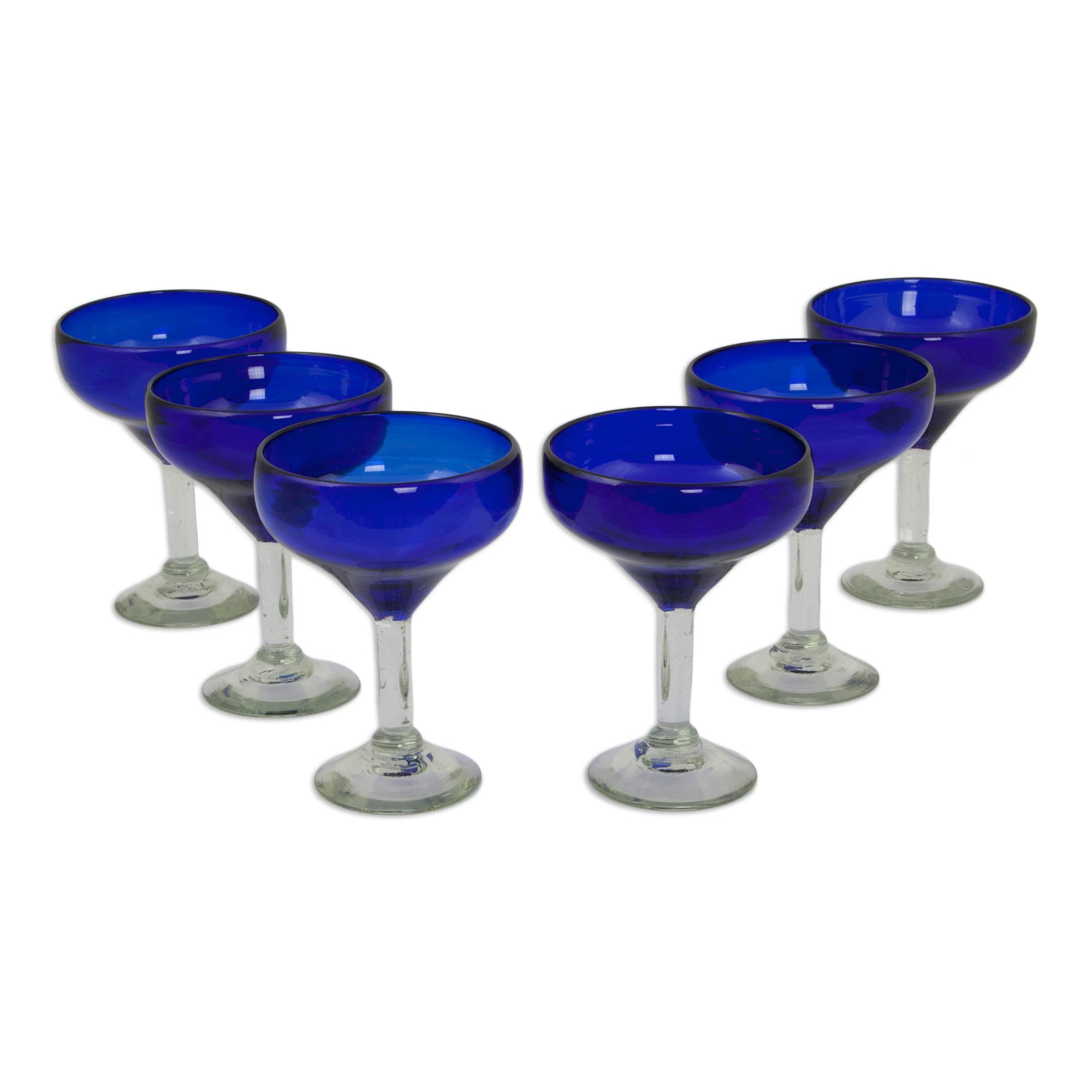 Premium Handblown Eco-Friendly Recycled Glass Margarita Set - Set of 6