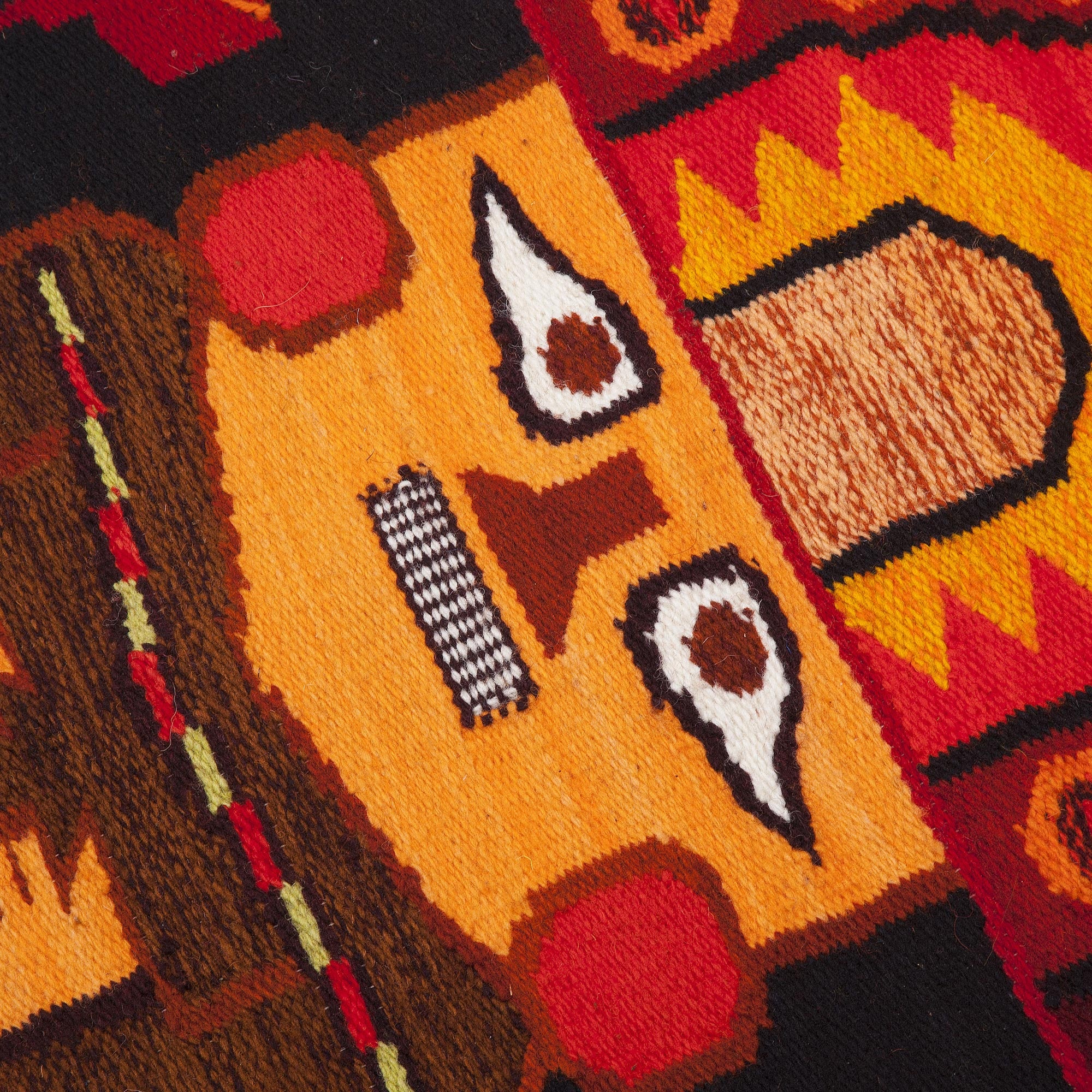 Premium Tumi Axe Handwoven Wool Rug - Inca-Inspired Design from Peru