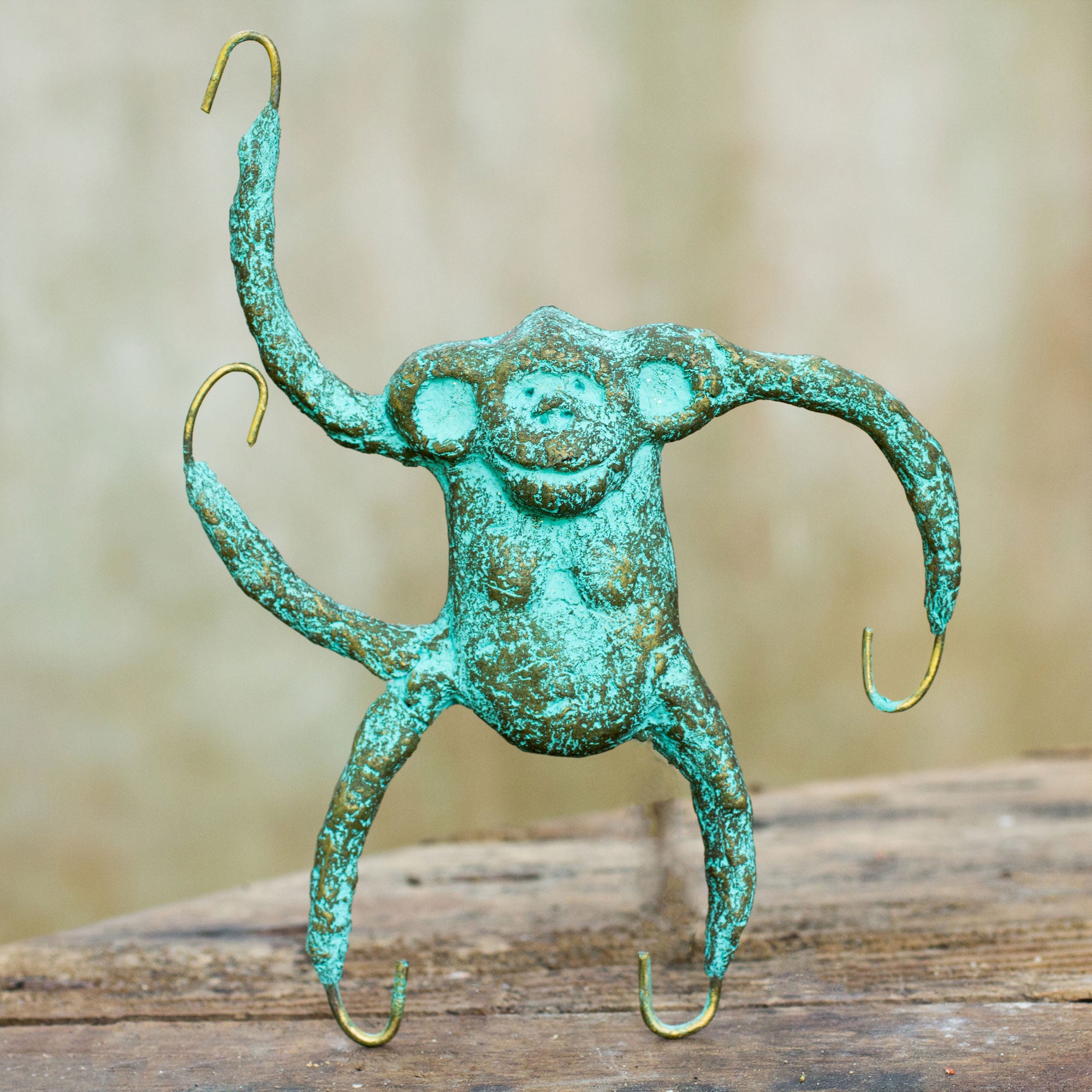 Premium Handcrafted Monkey Wall Sculpture - Eco-Friendly Recycled Art