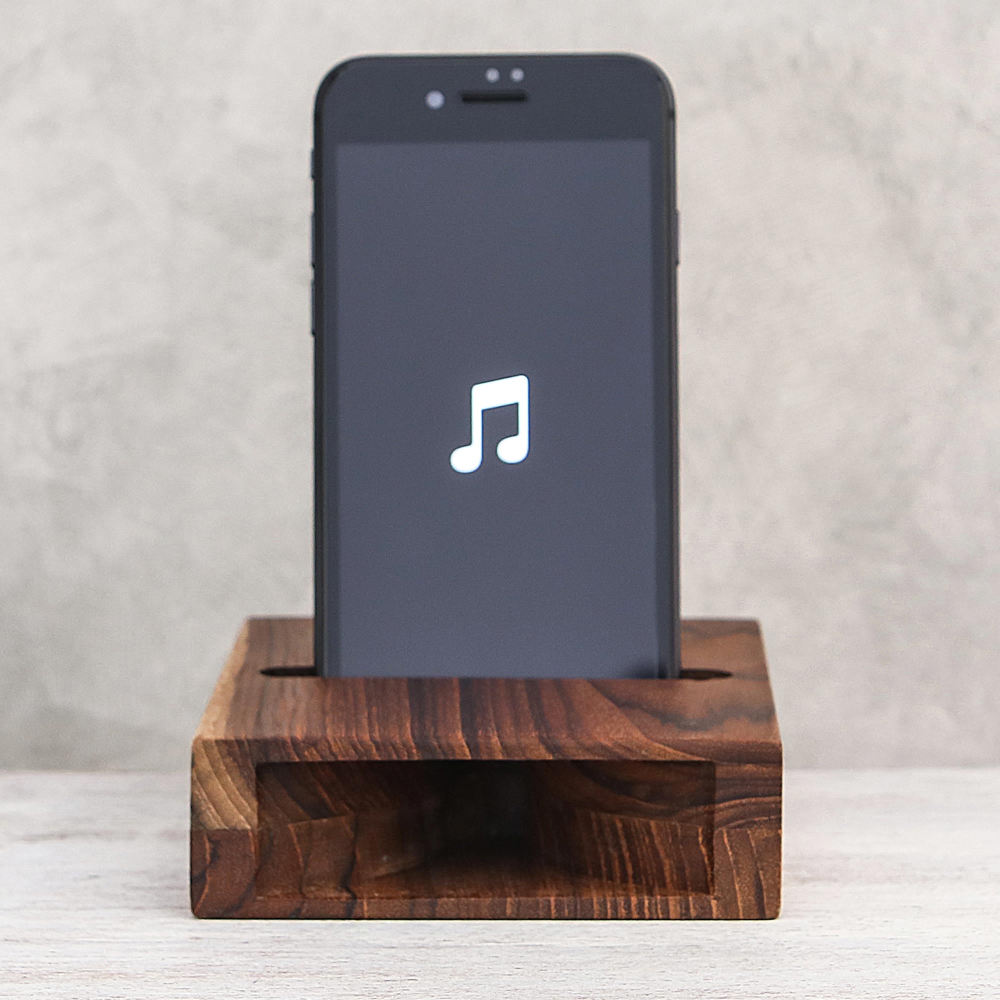 Premium Teak Wood Phone Speaker - Handcrafted Surround Sound Amplifier
