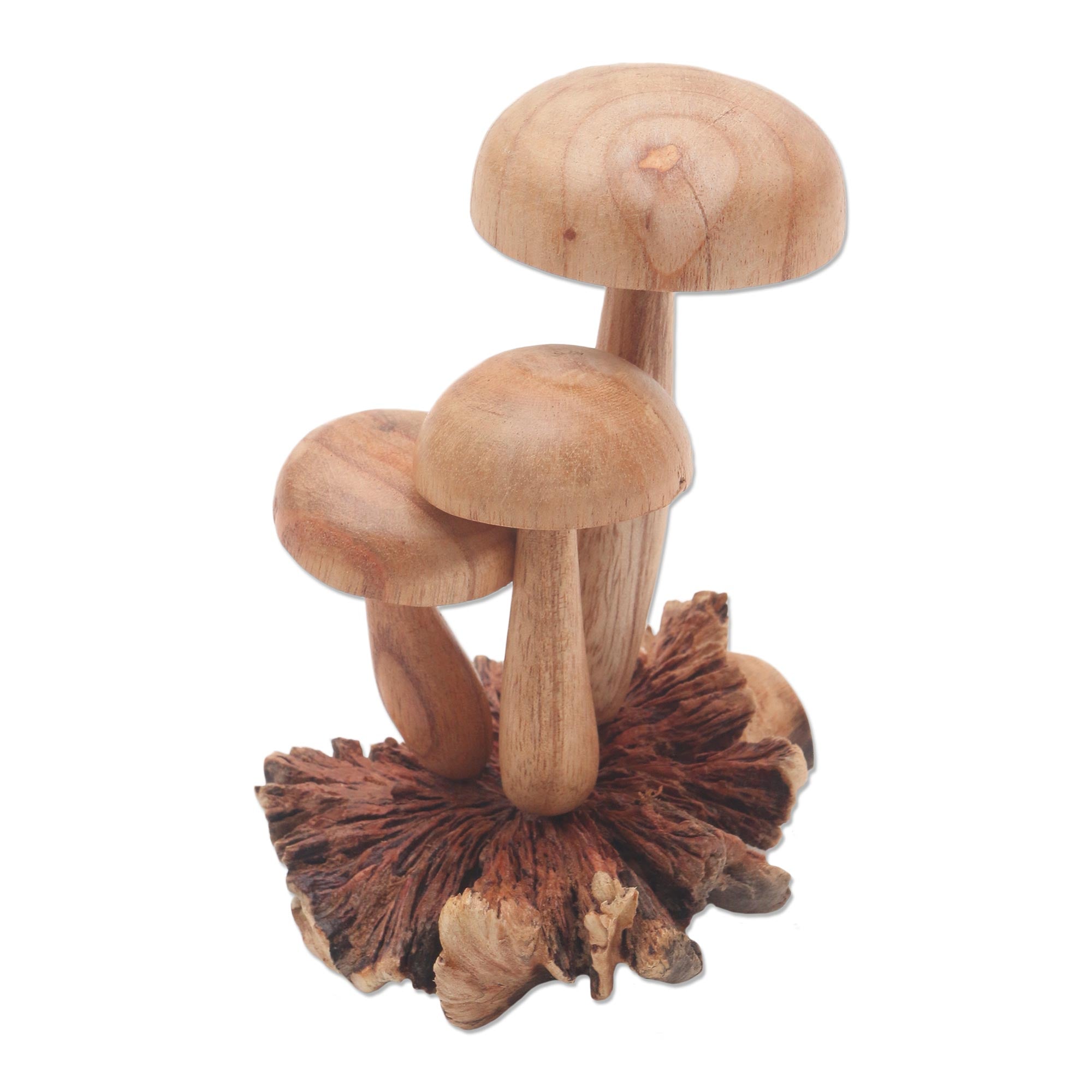 Premium Hand-Carved Wooden Mushroom Sculpture – Unique Forest Art from Bali
