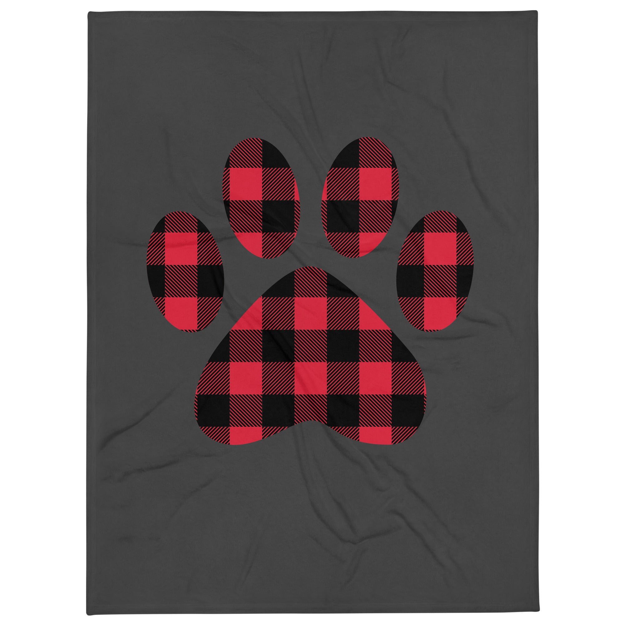 Premium Gingham Paw Print Throw Blanket - Ultimate Cozy Companion