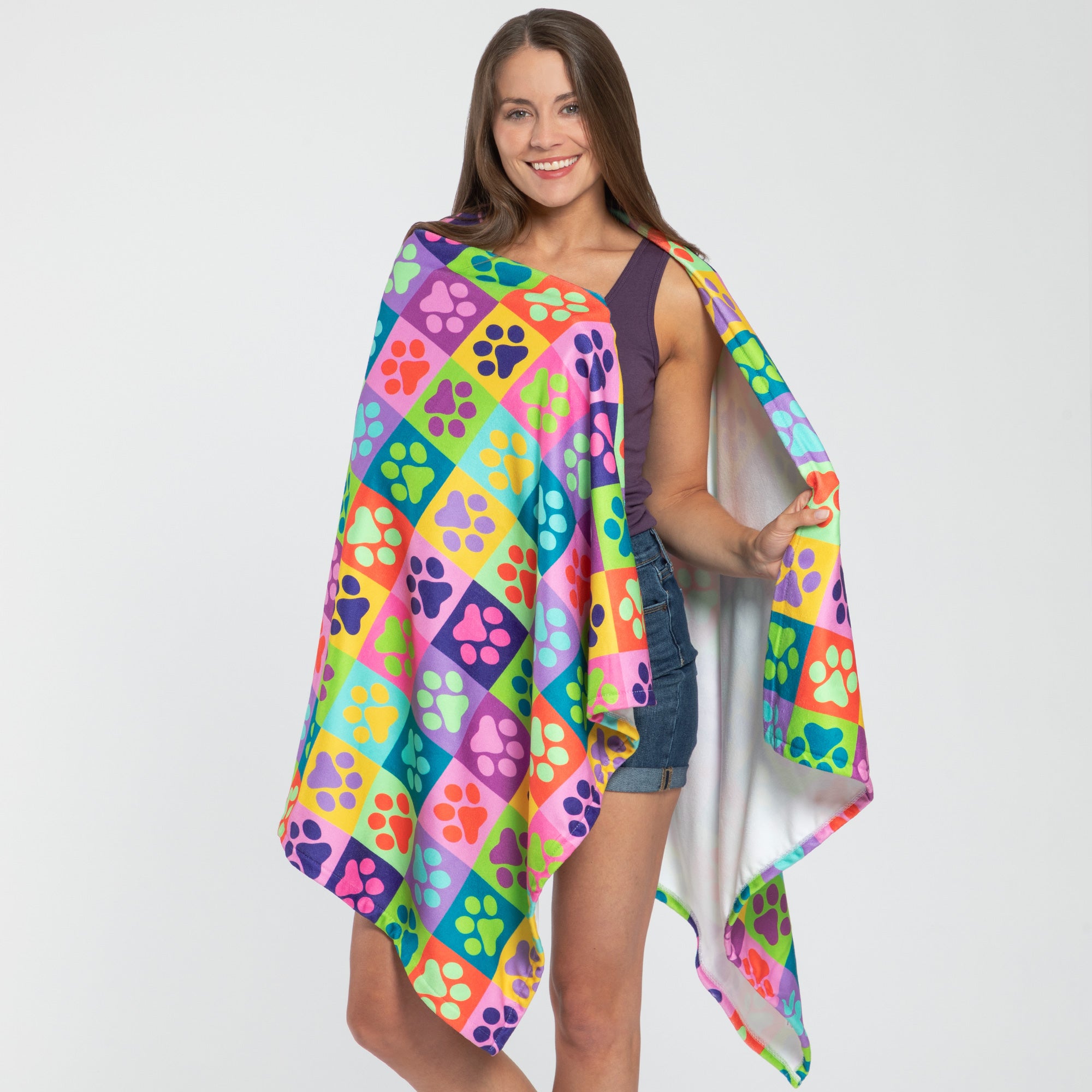 Premium Paw Print Oversized Quick-Dry Towel