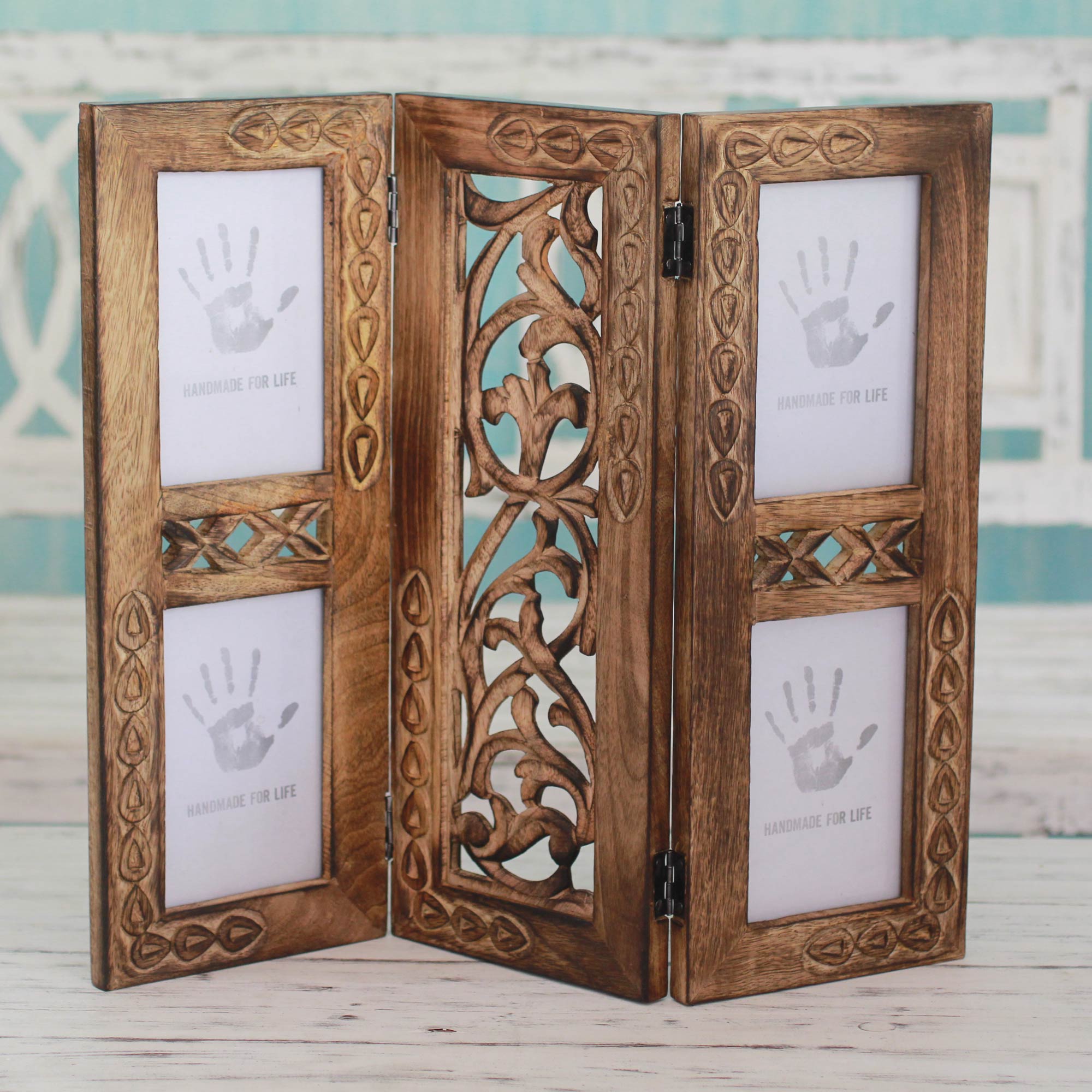 Premium Handcrafted Mango Wood Photo Frame - Garden of Memories (4x6)