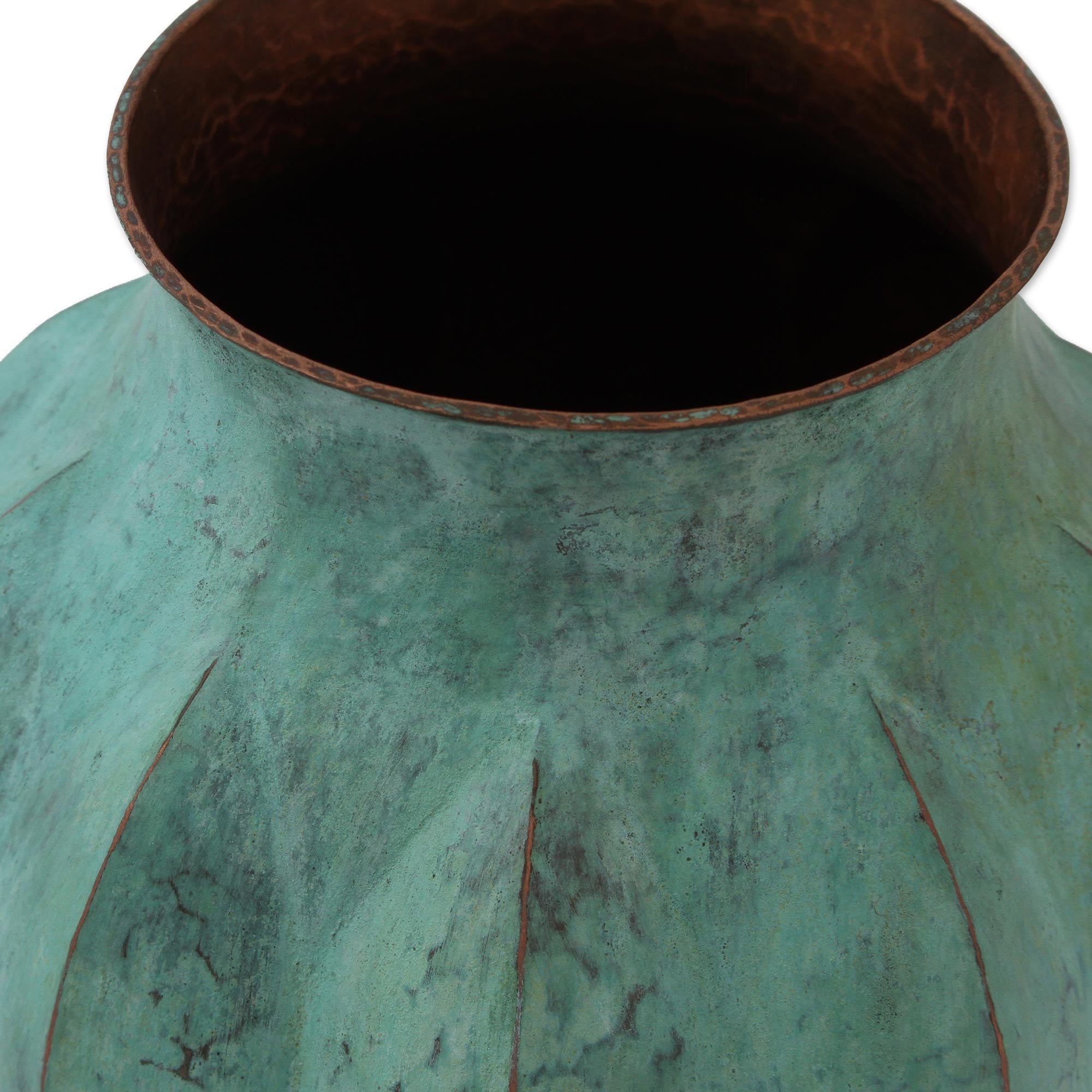 Premium Antique Copper Vase with Handcrafted Design from Mexico