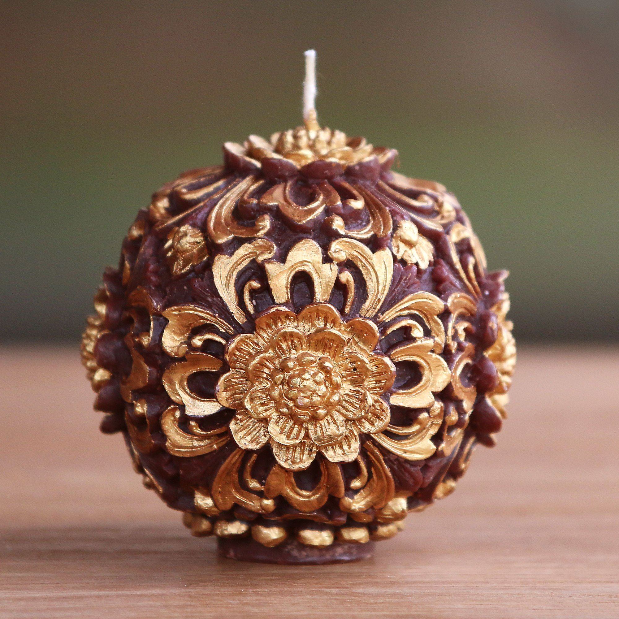 Premium Floral Lantern Candle - Handcrafted Beeswax Blend