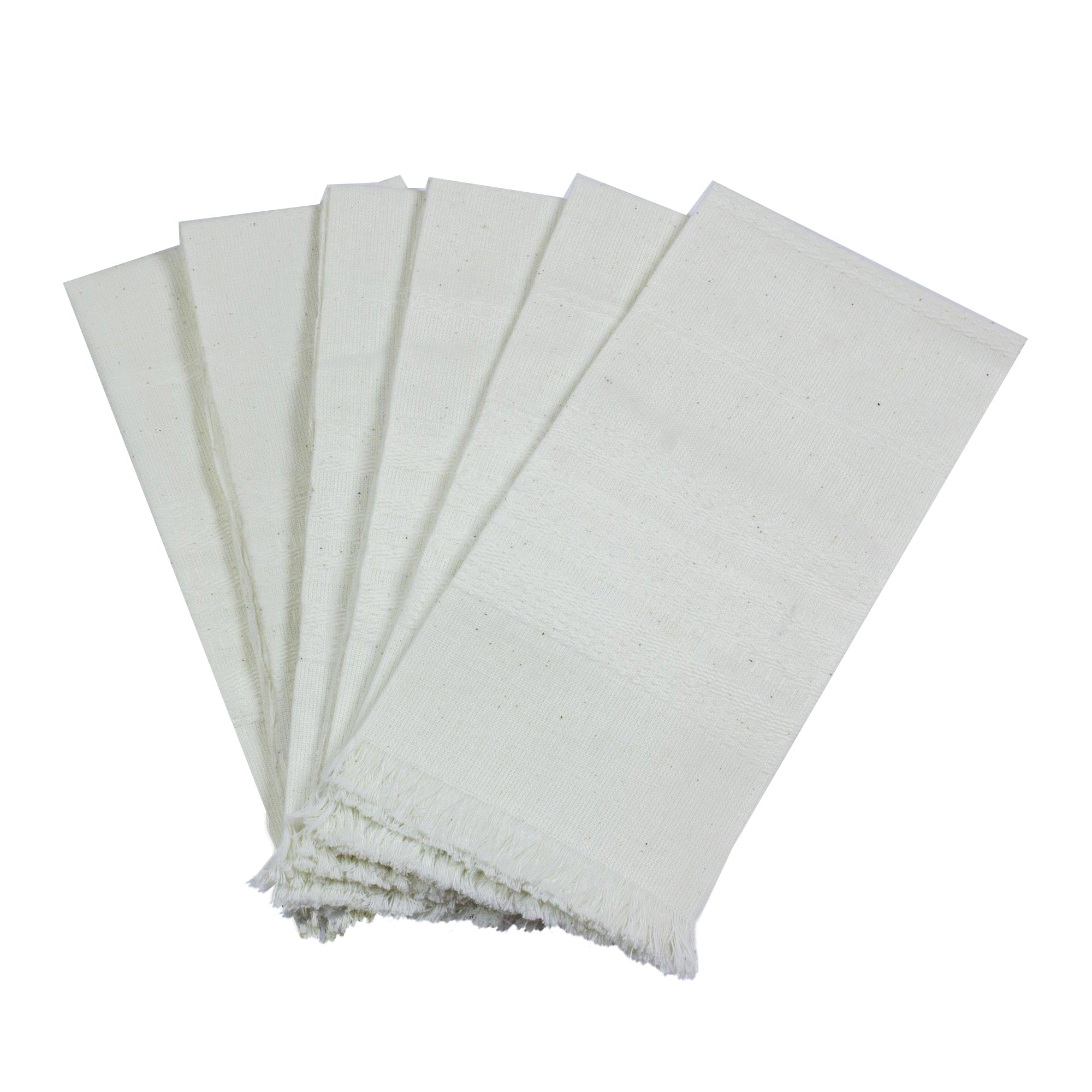 Premium Handwoven Cotton Napkins Set of 6 – Eggshell Elegance from Guatemala