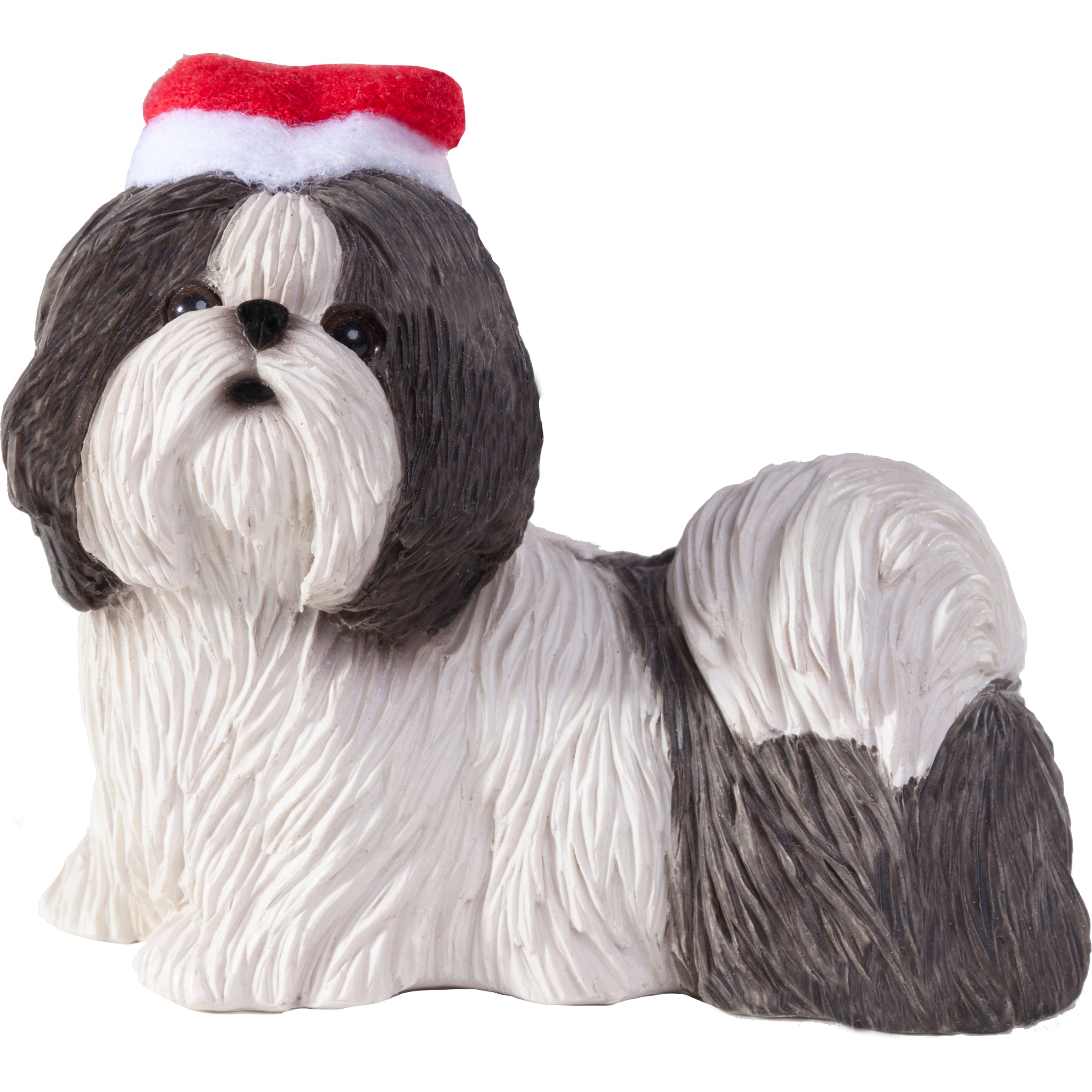 Premium Silver & White Shih Tzu Christmas Ornament - Handcrafted Dog Lover's Gift